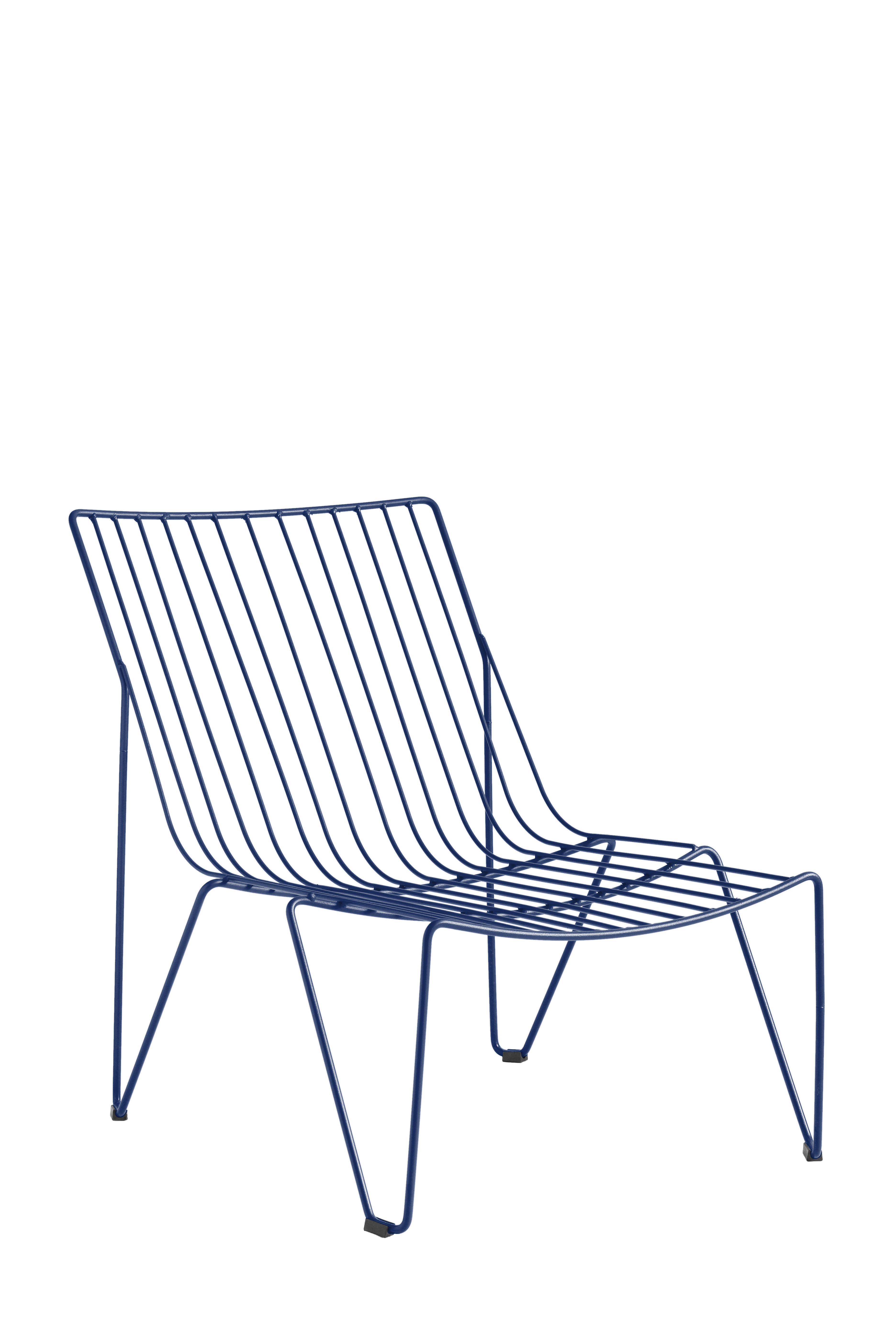 Chaise longue en acier bleu