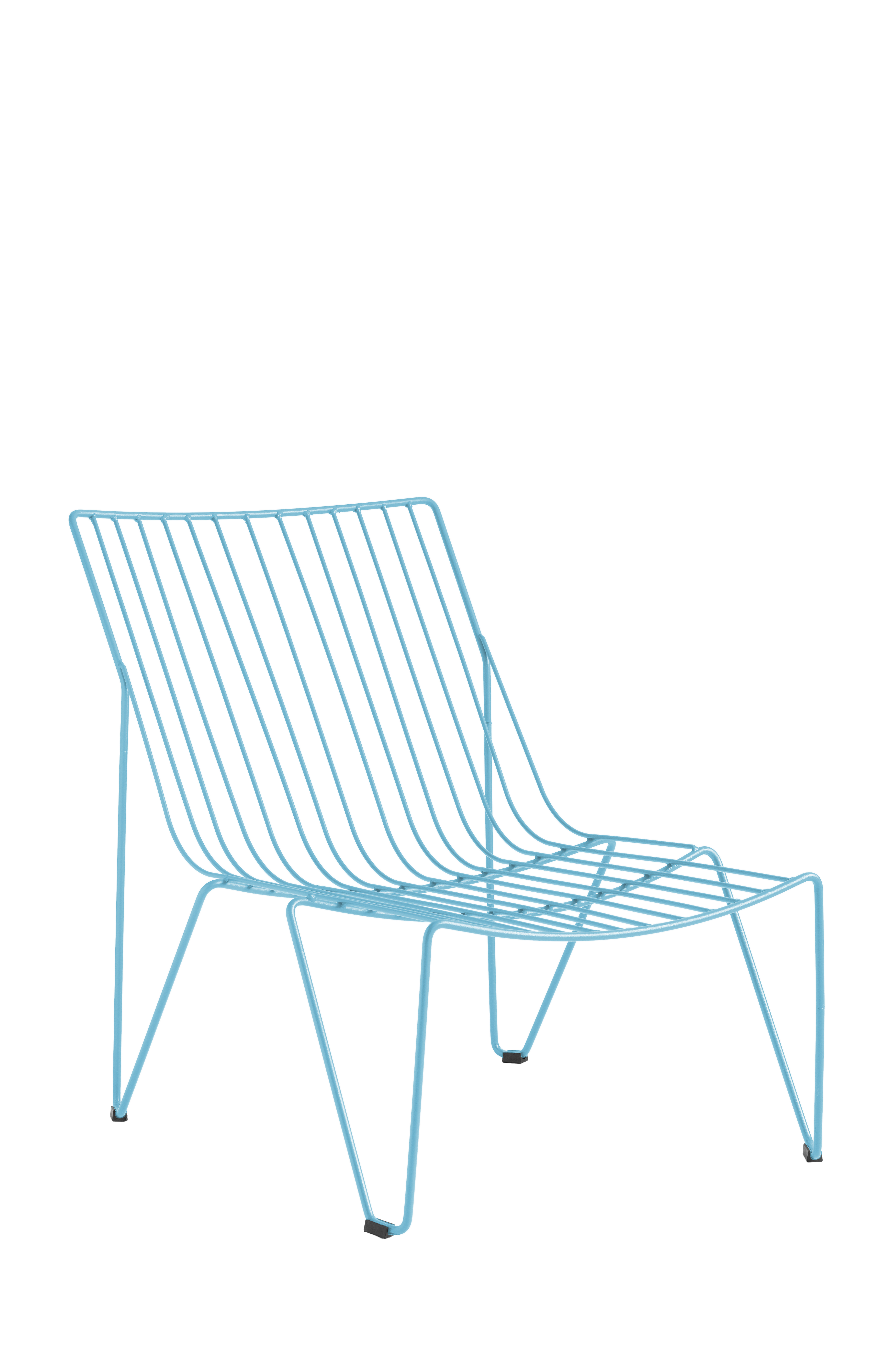 Chaise longue en acier bleu