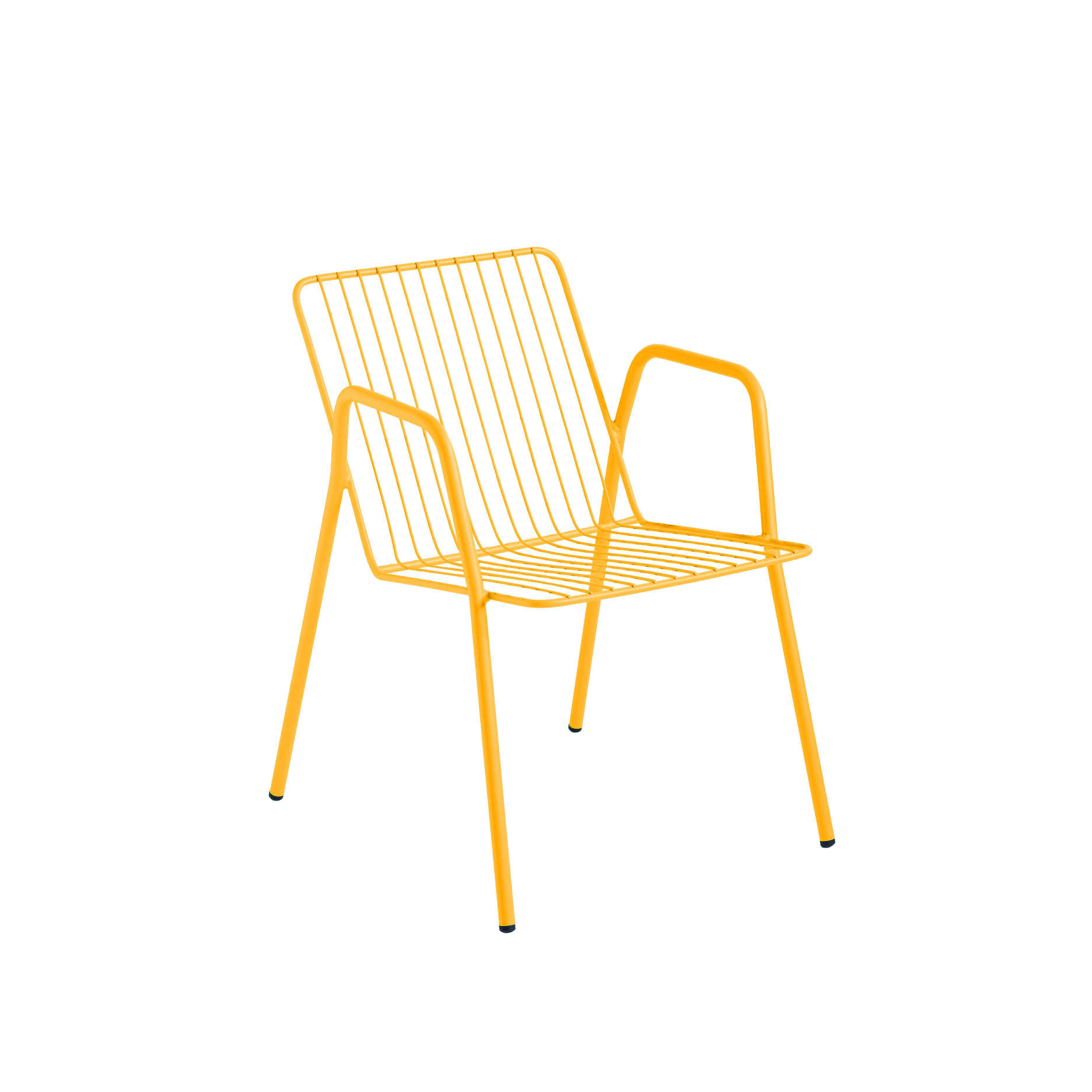 Chaise en acier jaune