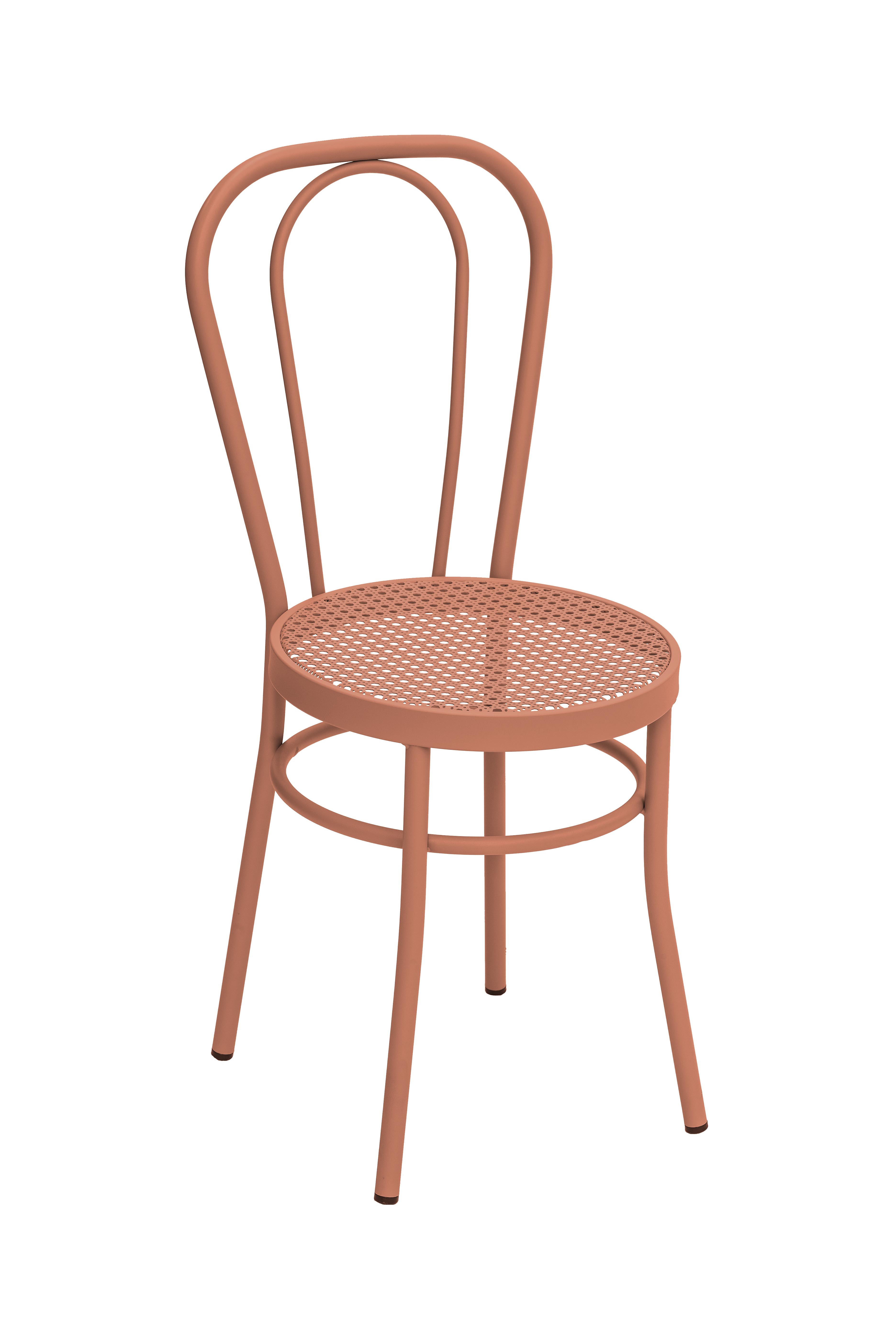 Chaise en acier rose