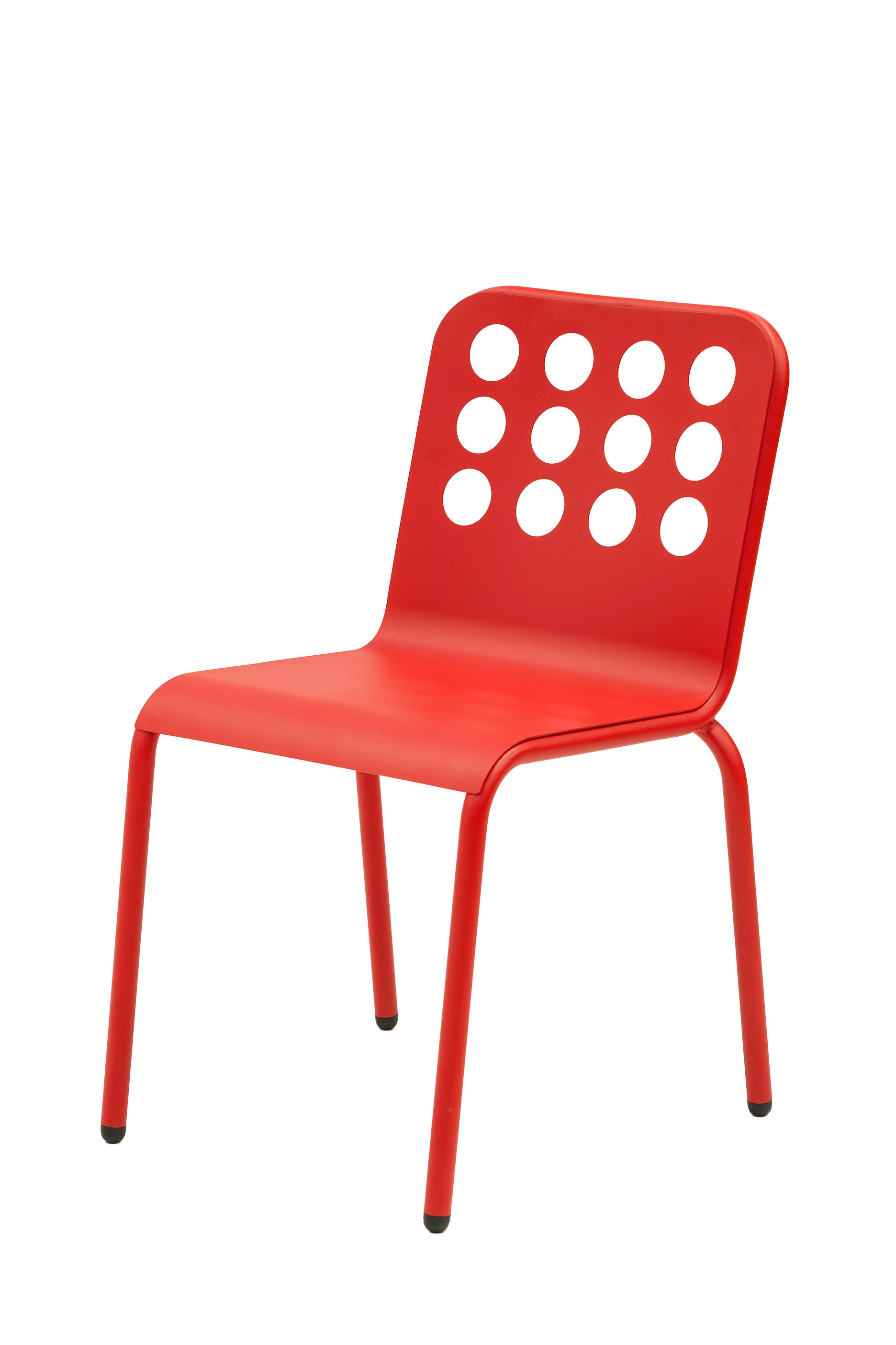 Chaise en acier rouge