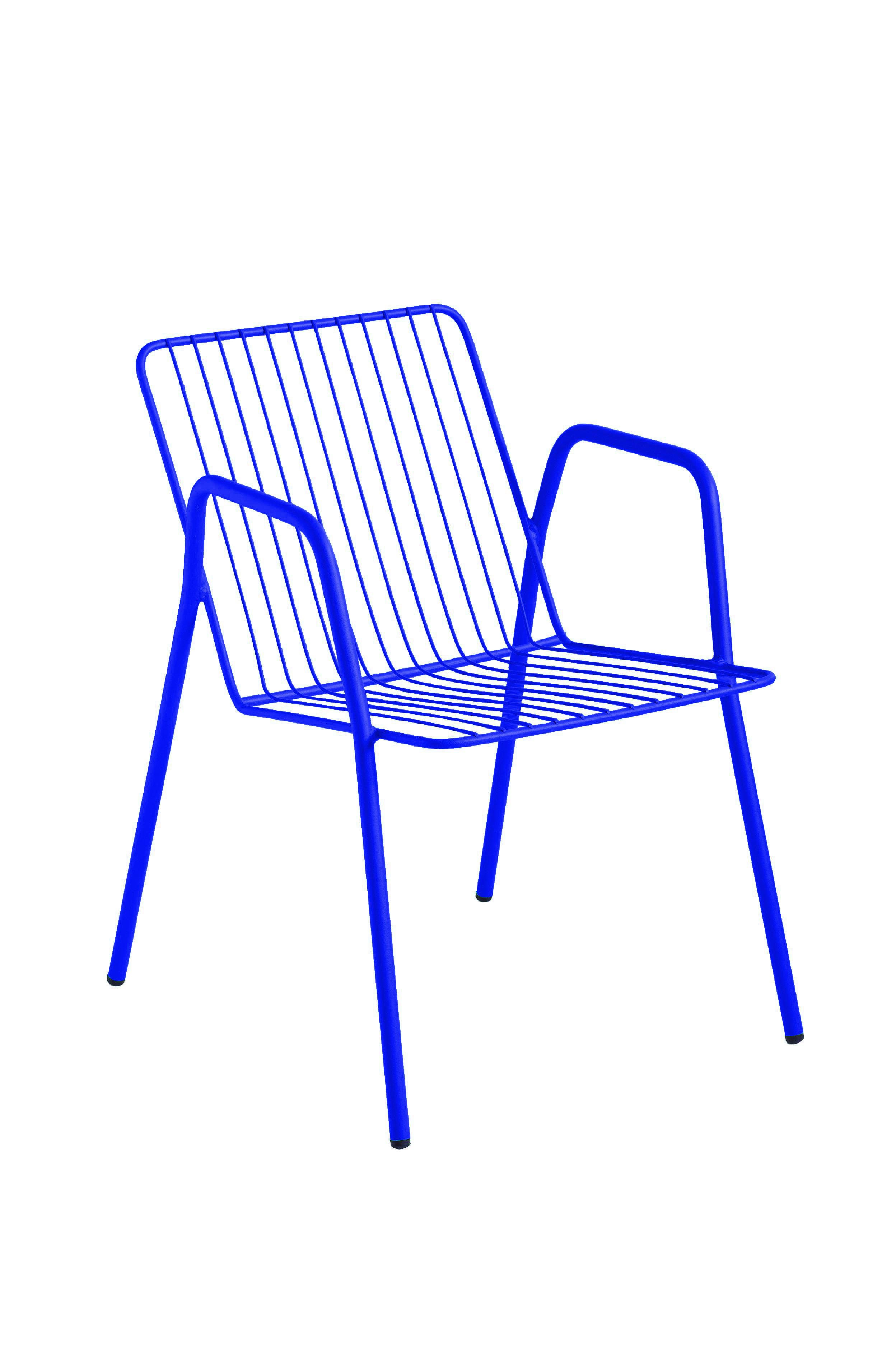Chaise en acier bleu