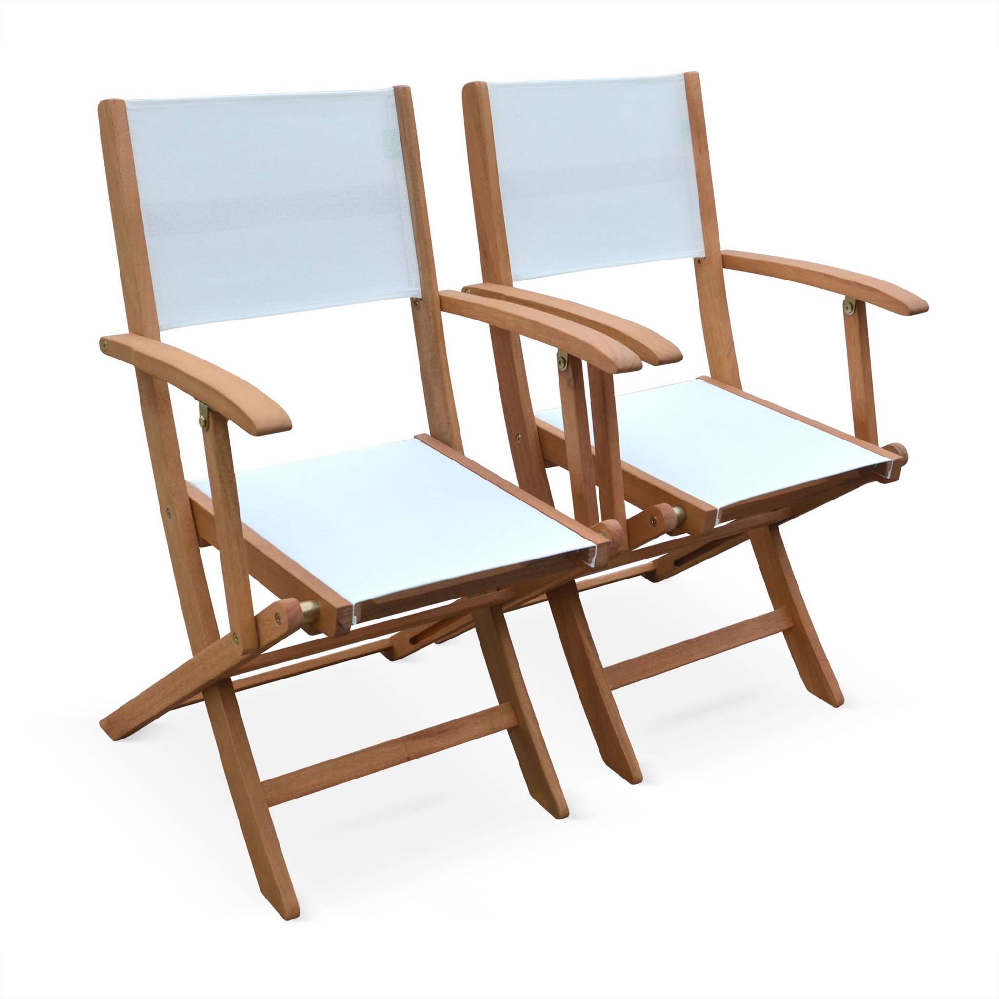 Lot de 2 fauteuils de jardin en bois blanc