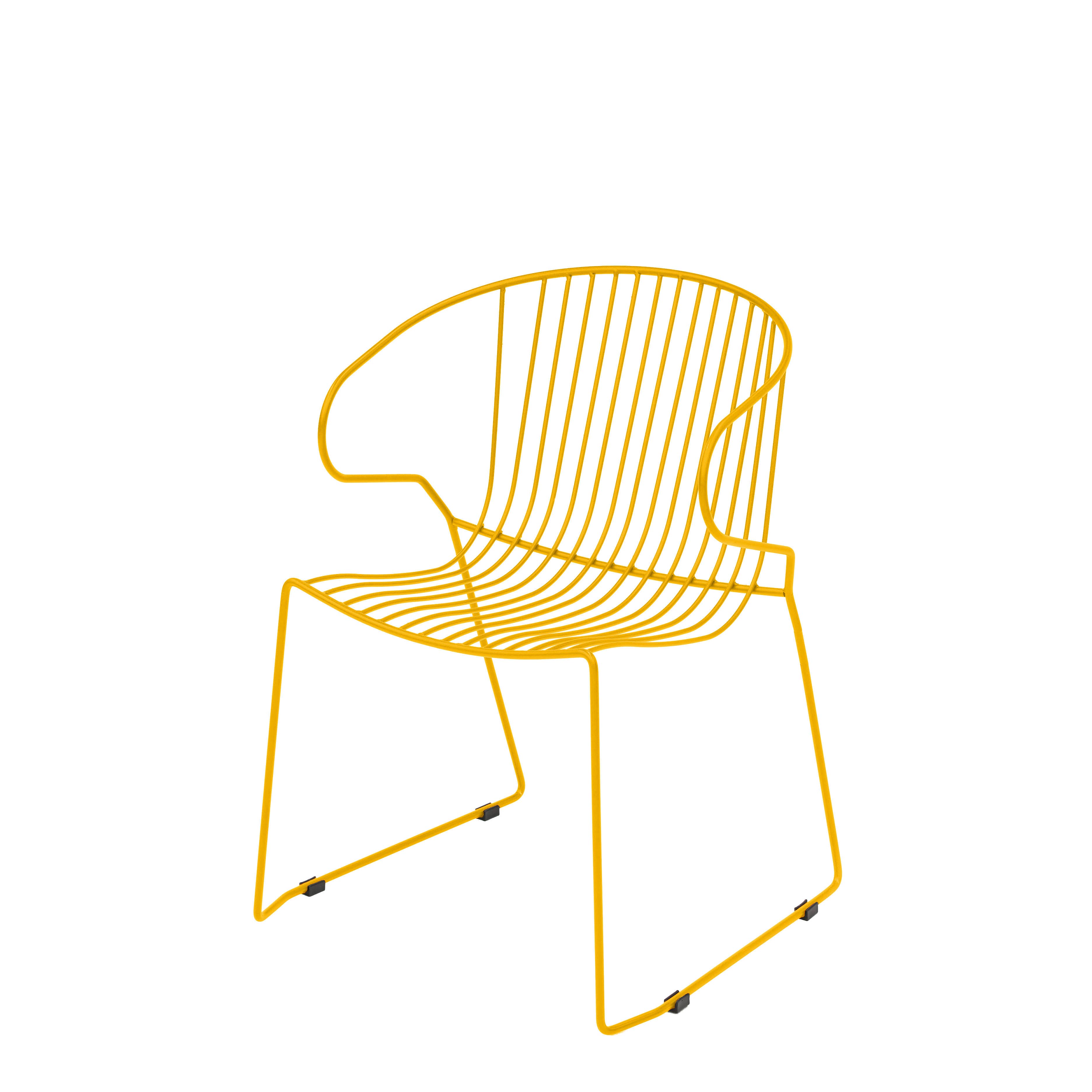 Fauteuil en acier jaune