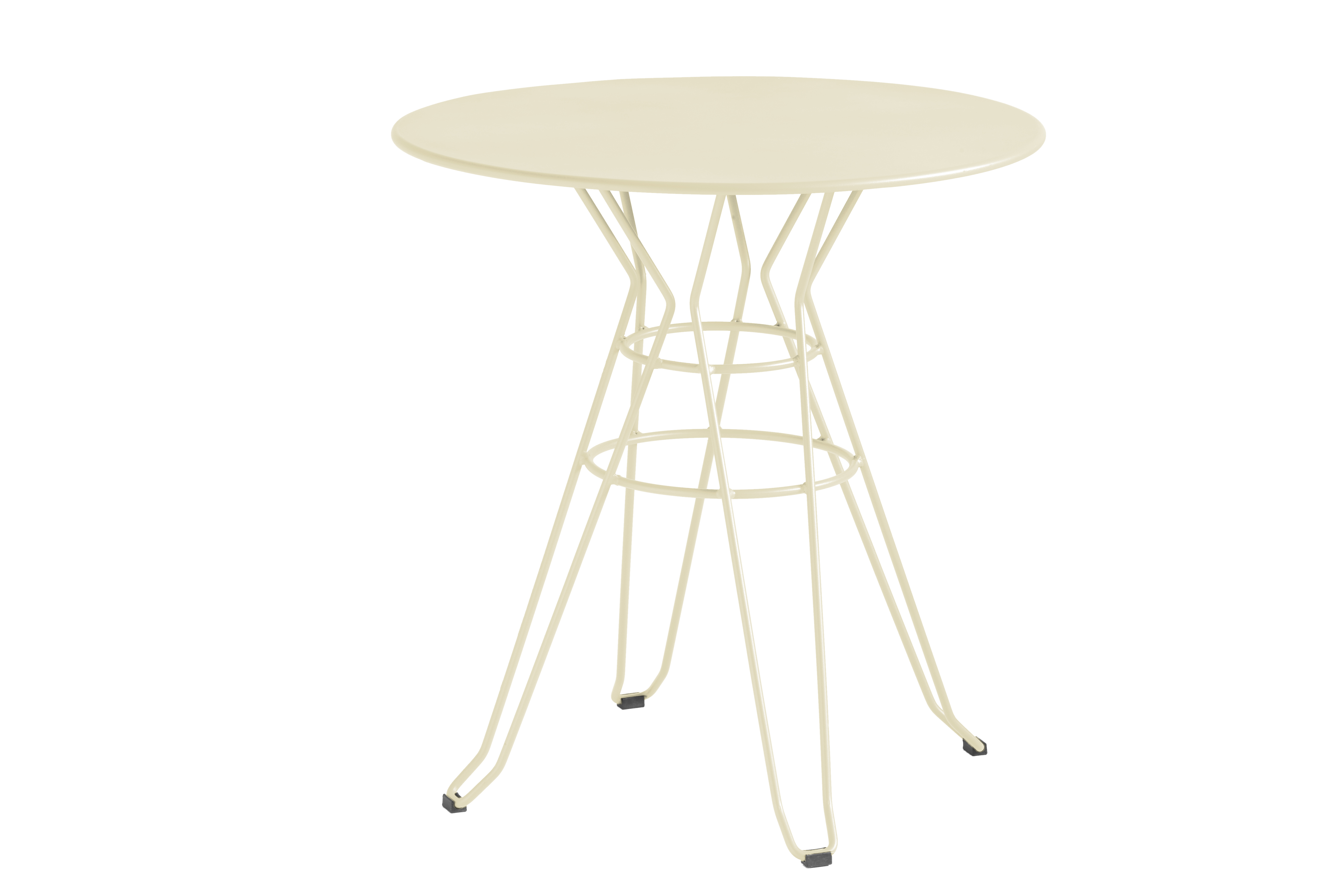 CAPRI - Table rond en acier beige D80
