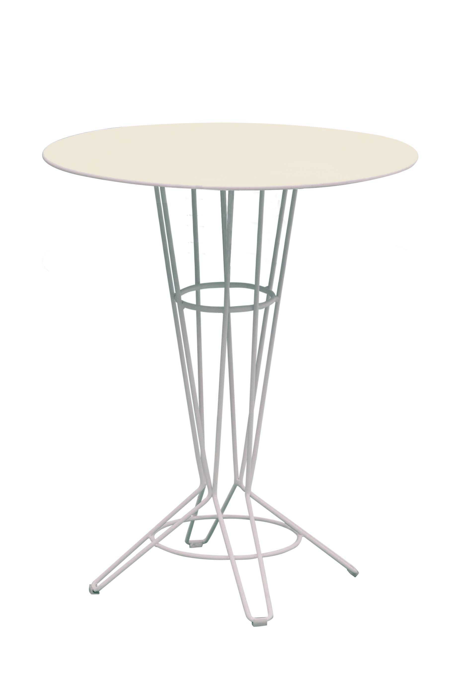 NOSTRUM - Table haute en acier beige D80 NOSTRUM - Table haute en acier beige D80
