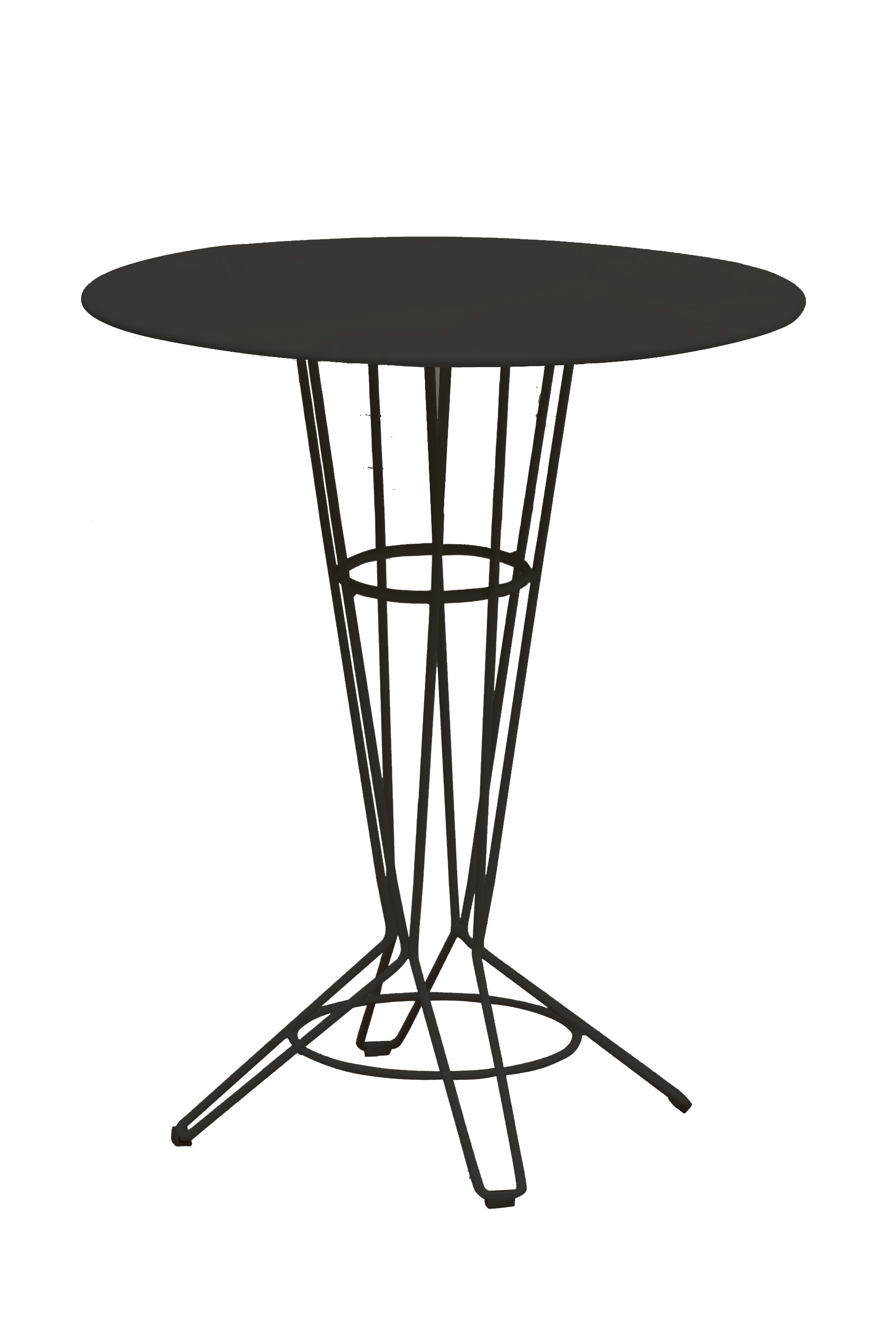 NOSTRUM - Table haute en acier gris anthracite D80 NOSTRUM - Table haute en acier gris anthracite D80