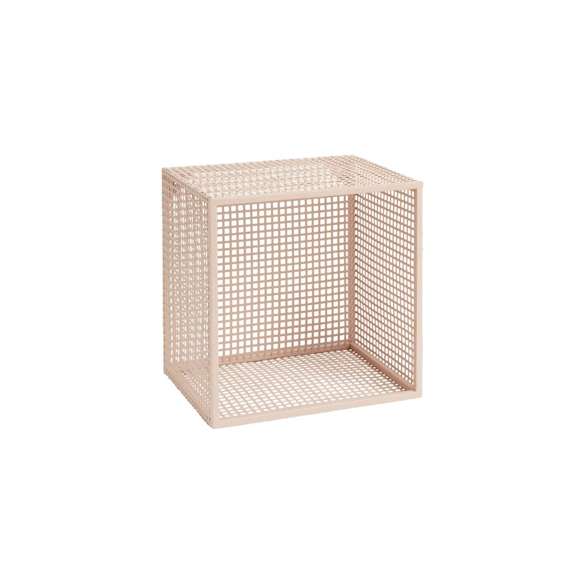 Etagère à fixer carrée en métal rose pale