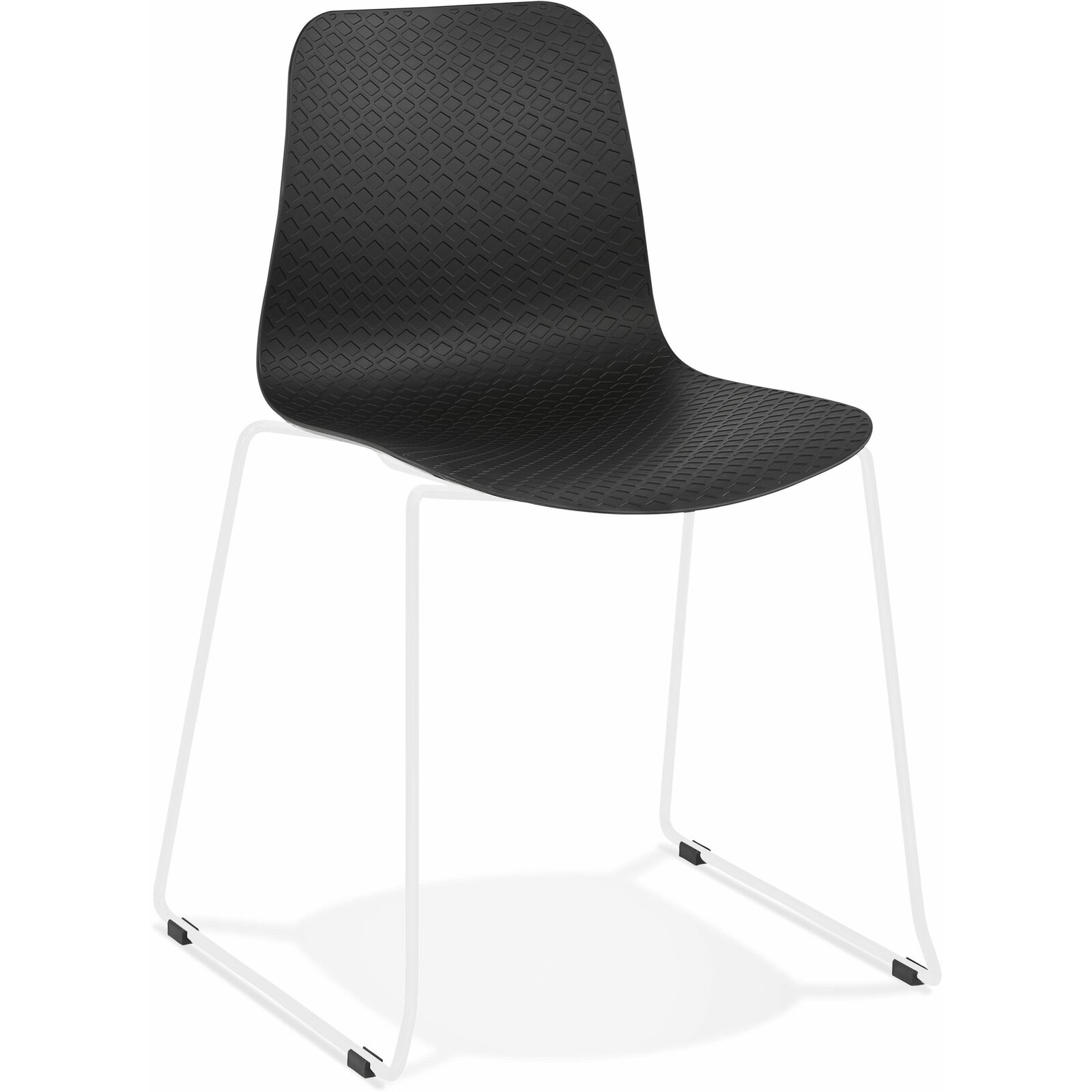 Chaise de table design assise couleur noir pieds blanc Chaise de table design assise couleur noir pieds blanc