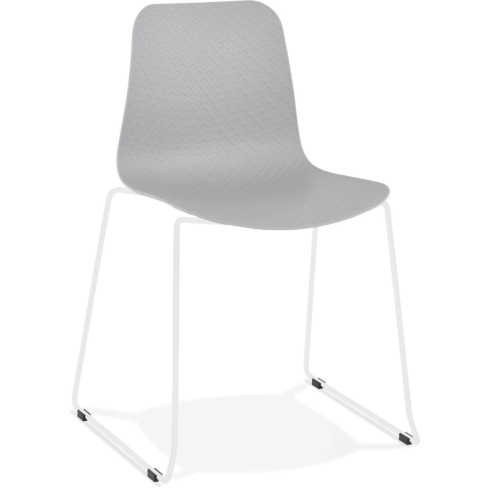 Chaise de table design assise couleur gris pieds blanc Chaise de table design assise couleur gris pieds blanc