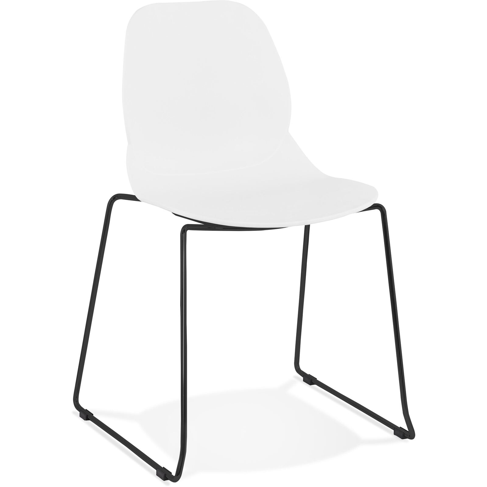 Chaise design minimaliste couleur blanc pieds noir