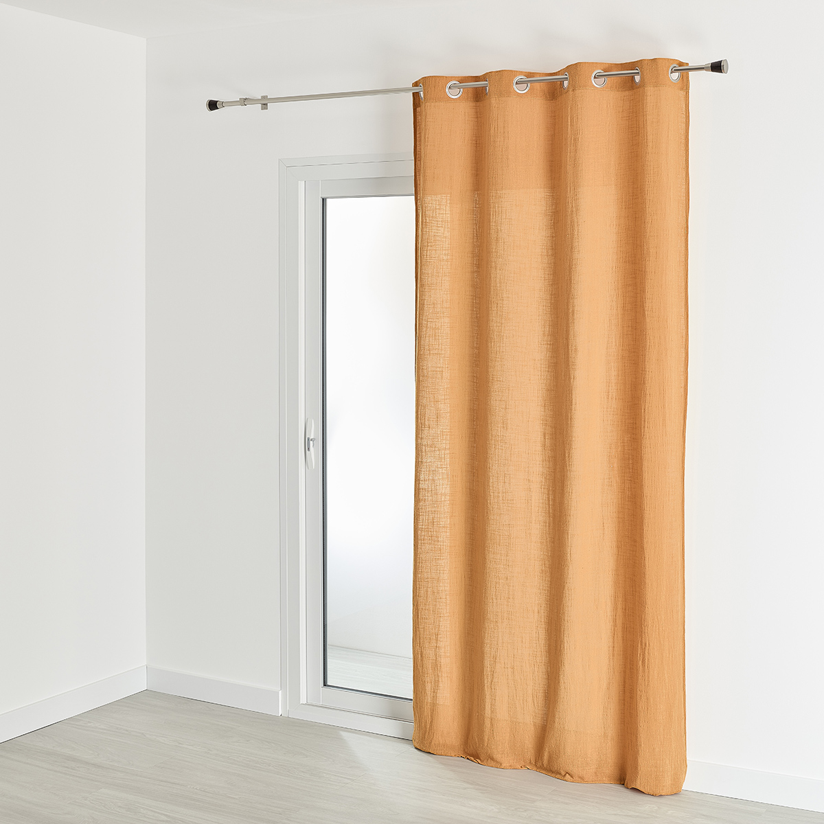 Voilage effet gaz de coton coton safran 260x135 (photo) Voilage effet gaz de coton coton safran 260x135