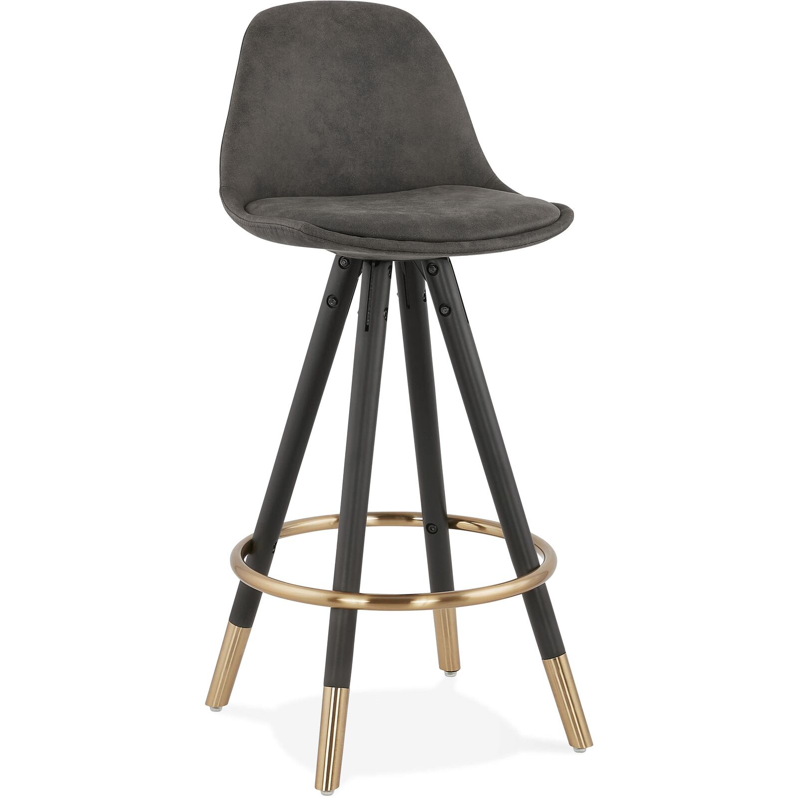Tabouret de bar scandinave rembourrée velours gris Tabouret de bar scandinave rembourrée velours gris