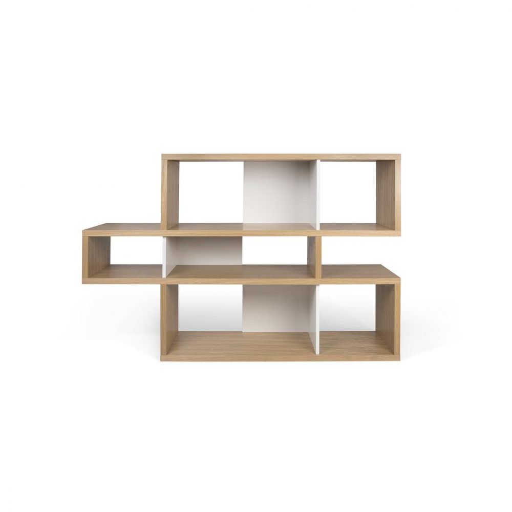 Bibliothèque effet bois Chêne naturel et Blanc (photo) Bibliothèque effet bois Chêne naturel et Blanc