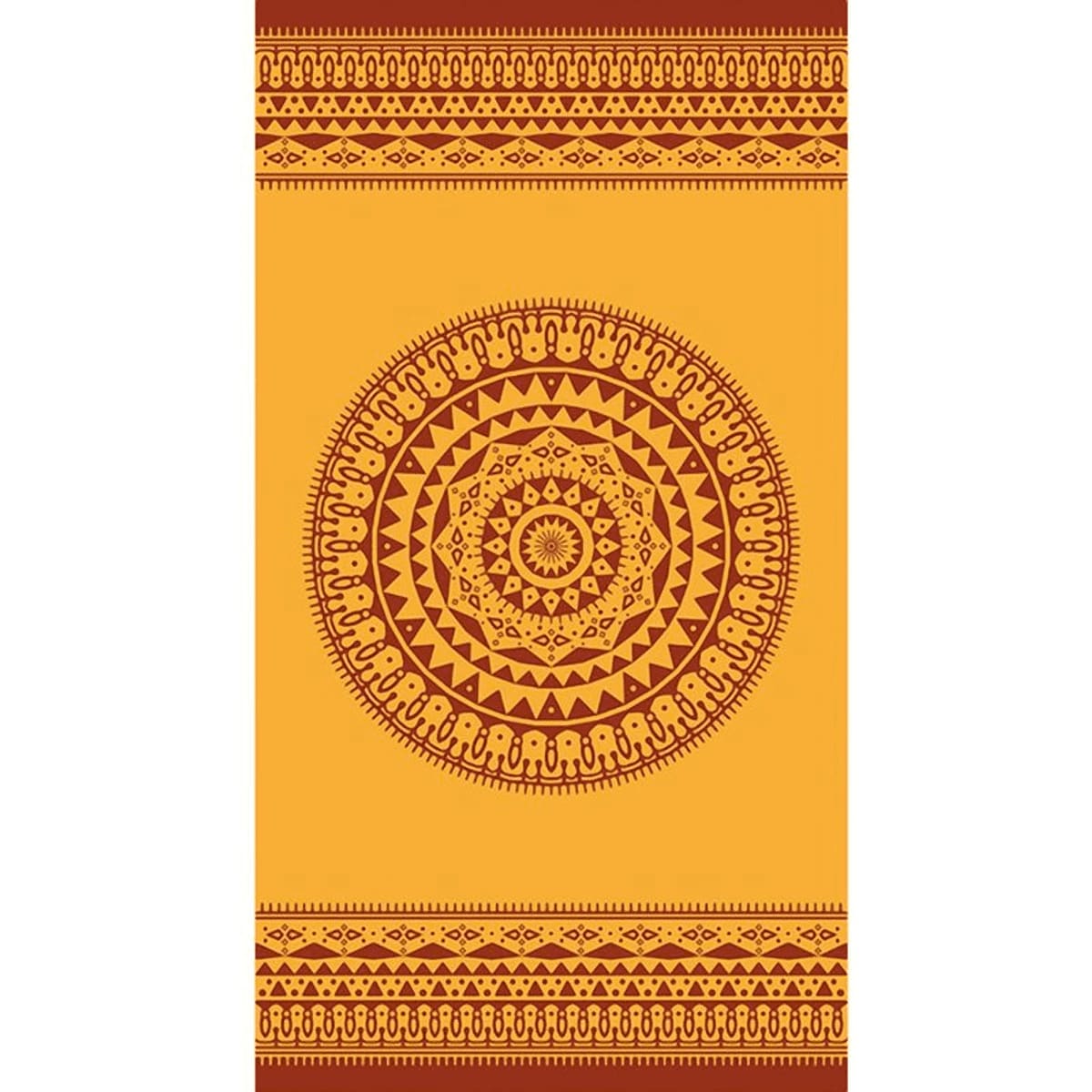 ASTREE - Drap de plage et fouta 100% coton curry 95x175 (photo) ASTREE - Drap de plage et fouta 100% coton curry 95x175