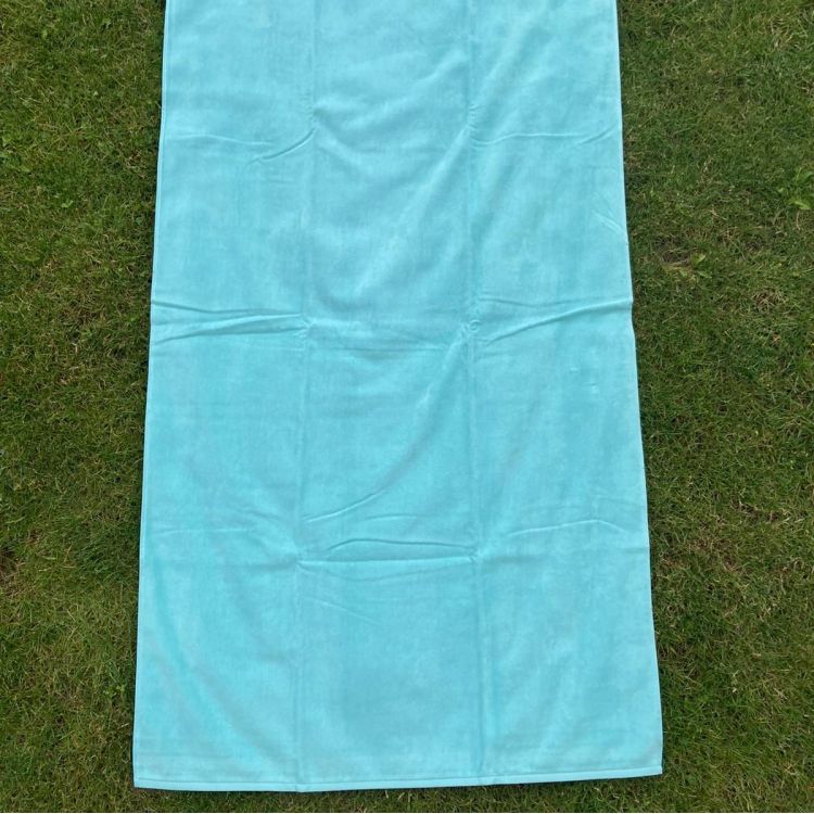 Drap de plage et fouta en velours bleu 90x160 Drap de plage et fouta en velours bleu 90x160