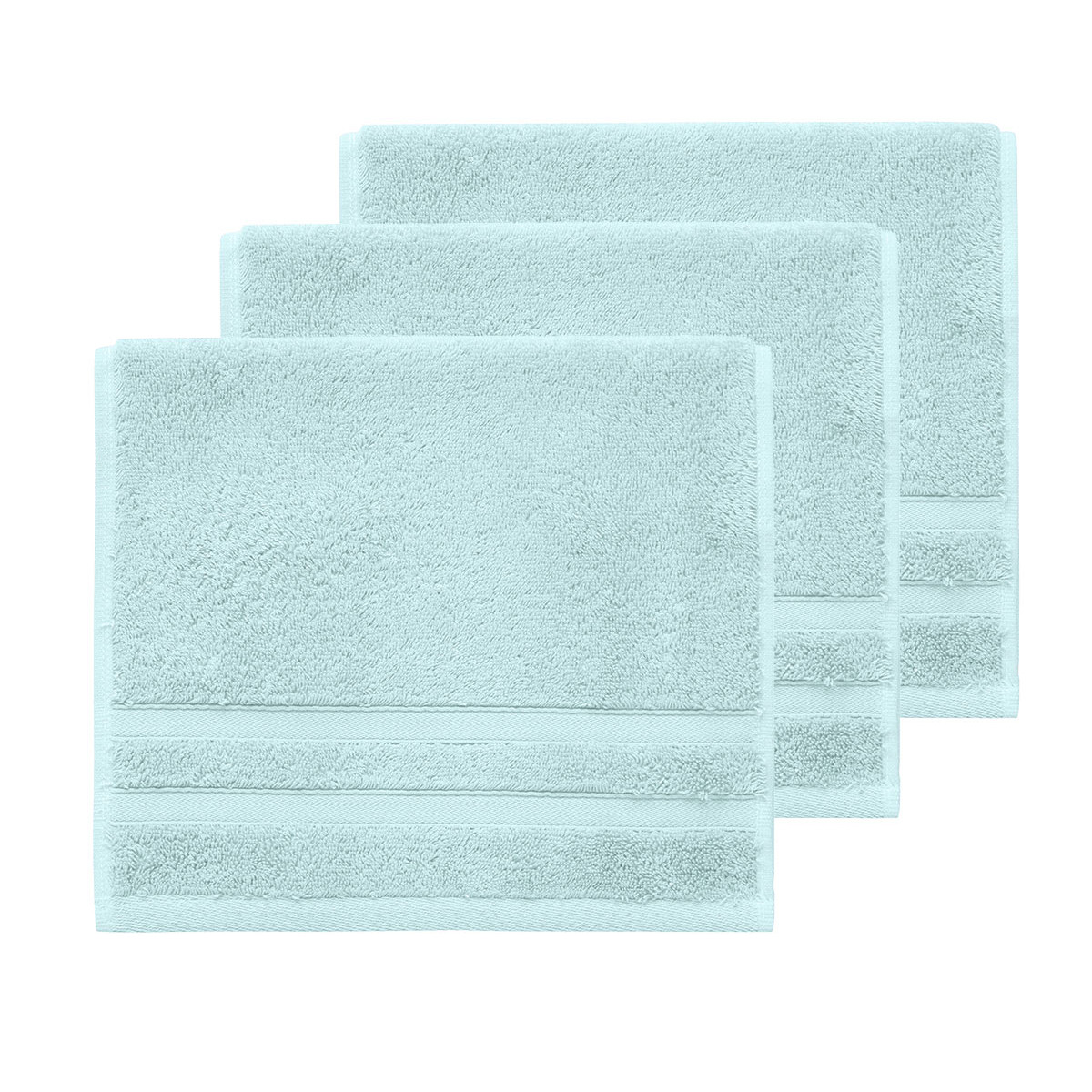 Lot de 3 serviettes invité 600gr/m²  Bleu Arctic 30x50 cm