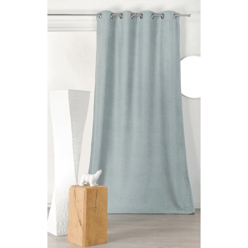 Rideau obscurcissant aspect laine chinée polyester gris clair 250x140 Rideau obscurcissant aspect laine chinée polyester gris clair 250x140