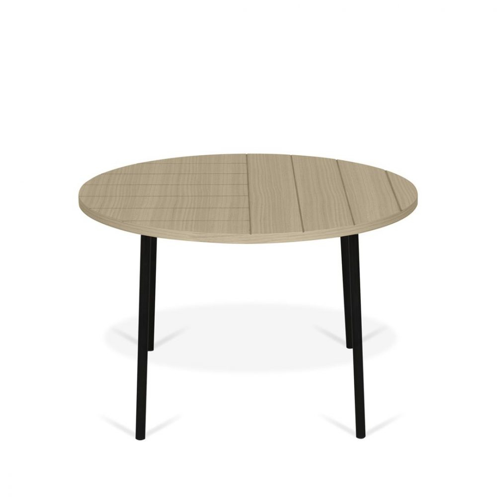 Table Basse effet bois Chêne clair et Métal noir Table Basse effet bois Chêne clair et Métal noir