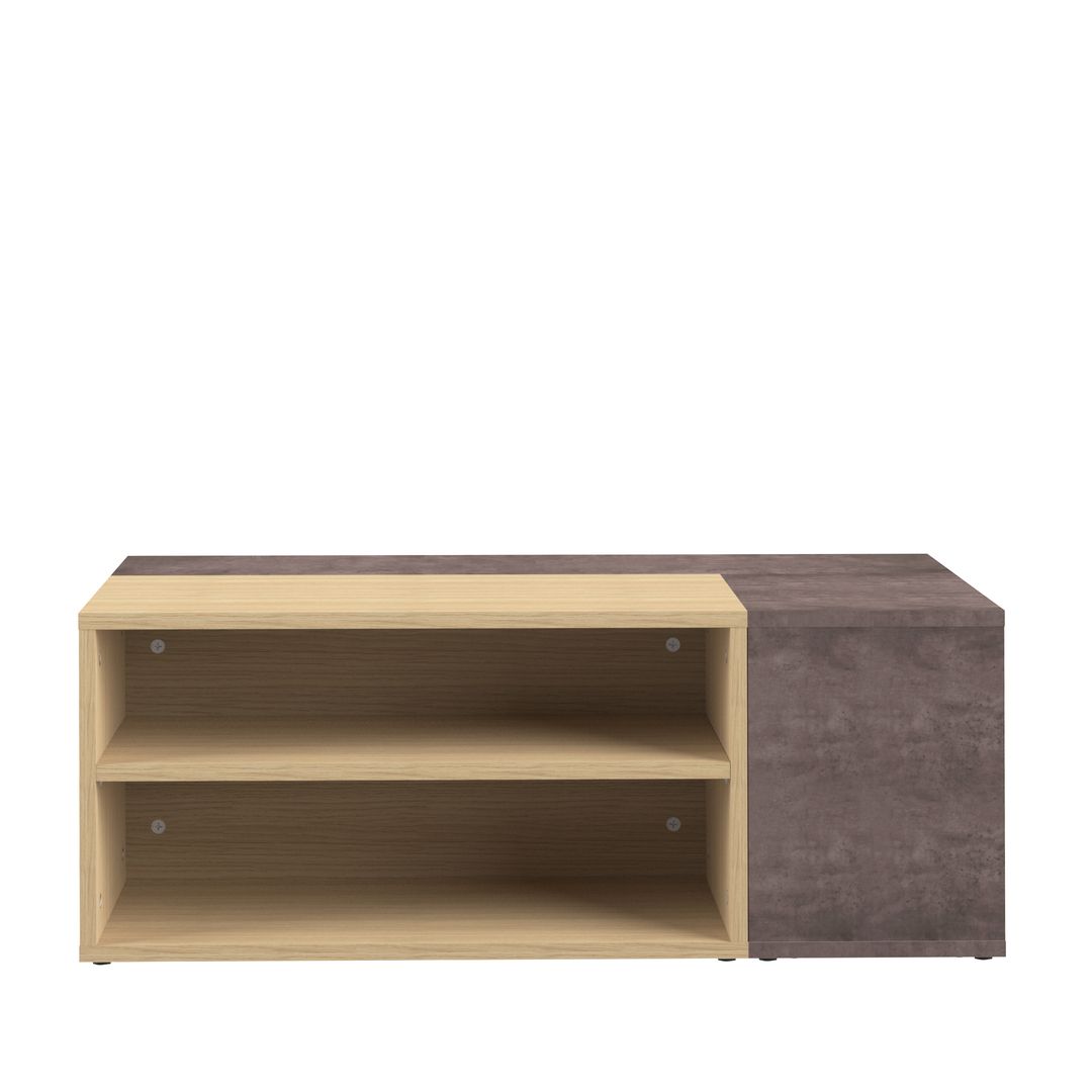 Table Basse effet bois Chêne clair et Béton