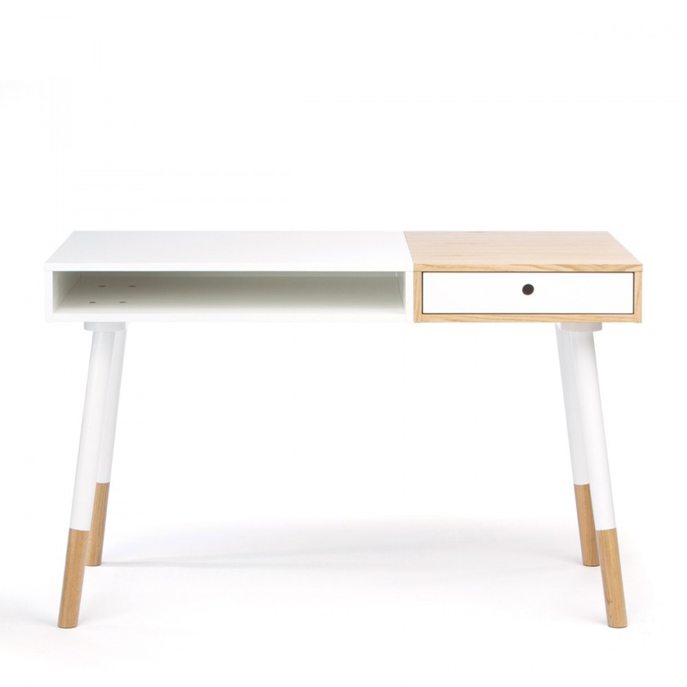 Bureau design bois et blanc