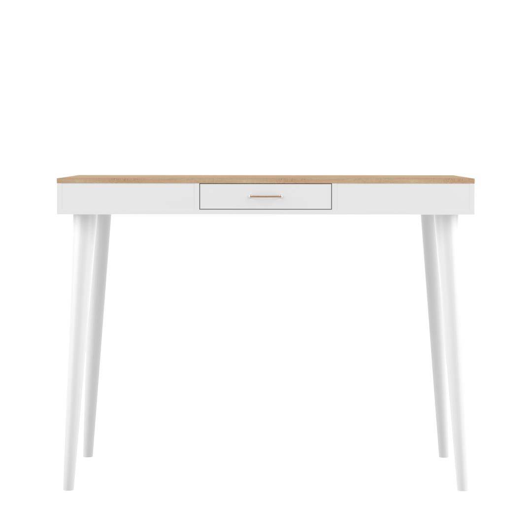 Table effet bois Chêne naturel et blanc Table effet bois Chêne naturel et blanc