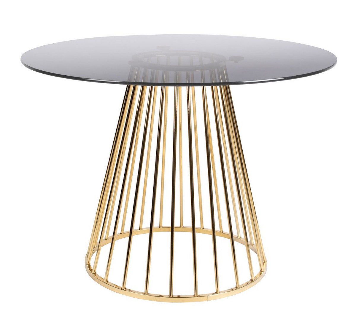 Table à manger en métal D104cm noir / or Table à manger en métal D104cm noir / or