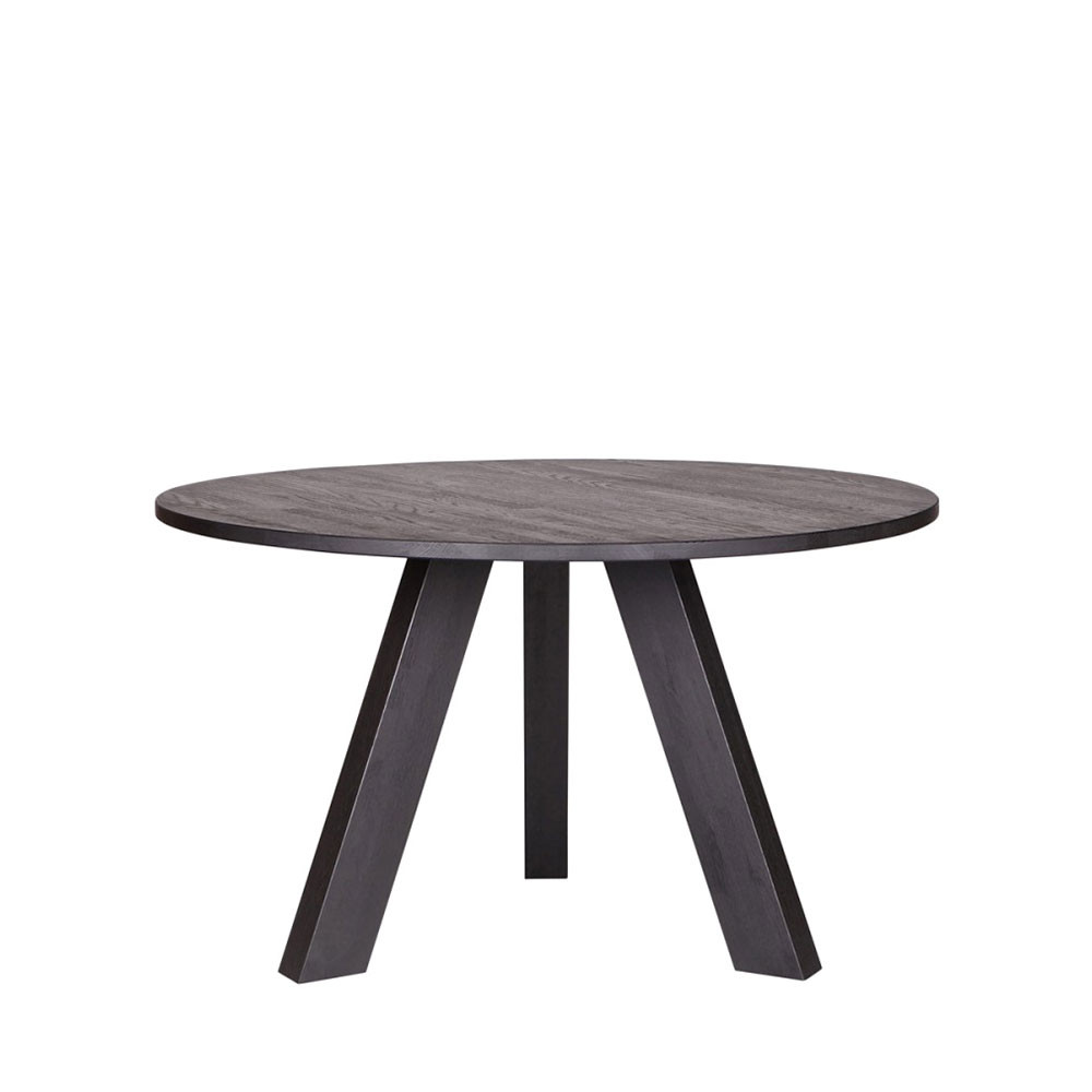 Table à manger ronde D130cm en chêne noir
