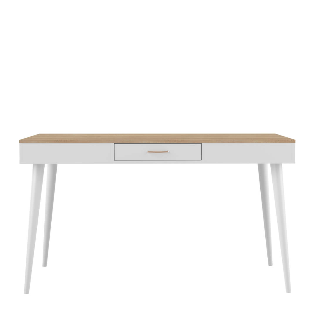 Table effet bois blanc et chêne naturel Table effet bois blanc et chêne naturel