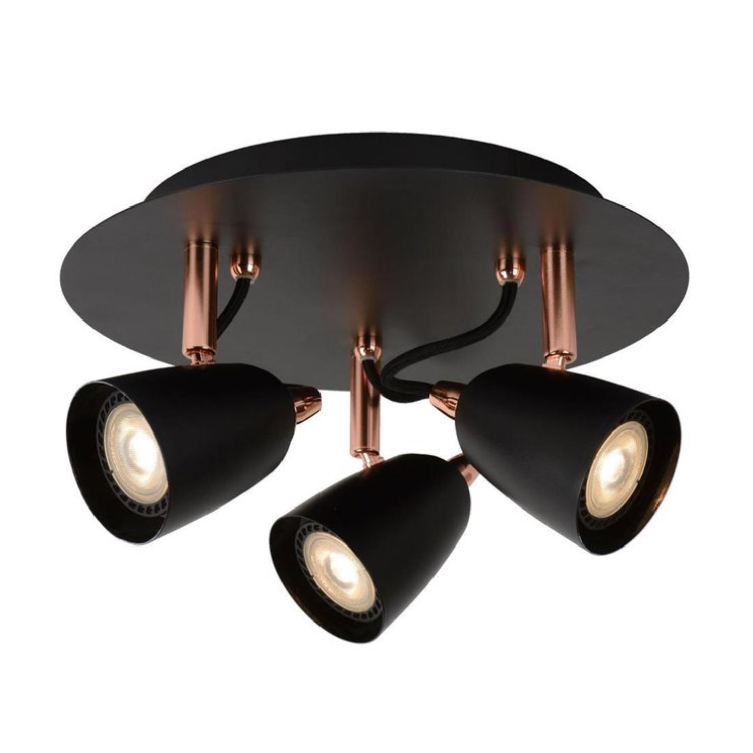 Plafonnier 3 spots orientables métal D25cm Plafonnier 3 spots orientables métal D25cm