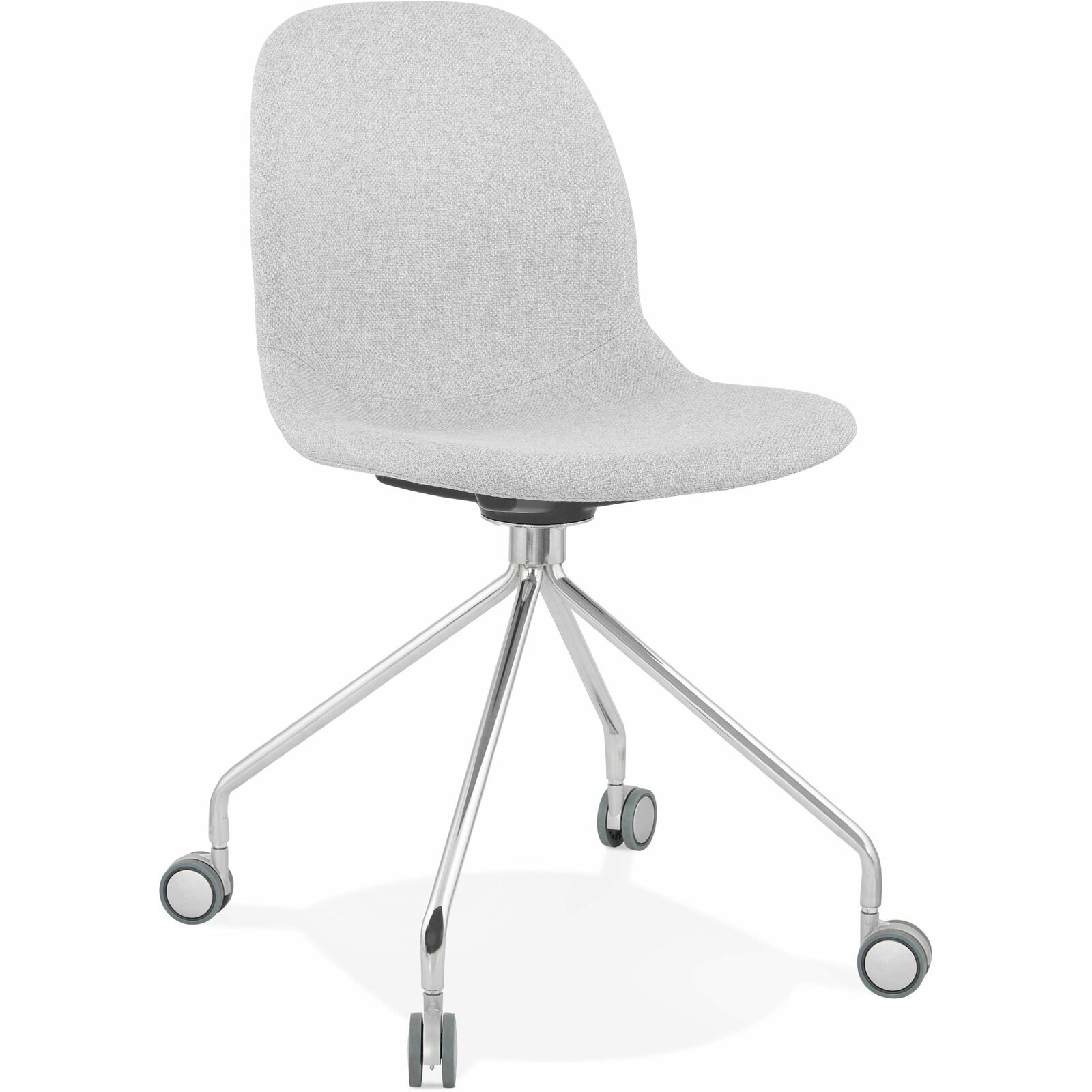 Chaise de bureau a roulettes rembourrée tissu gris clair Chaise de bureau a roulettes rembourrée tissu gris clair