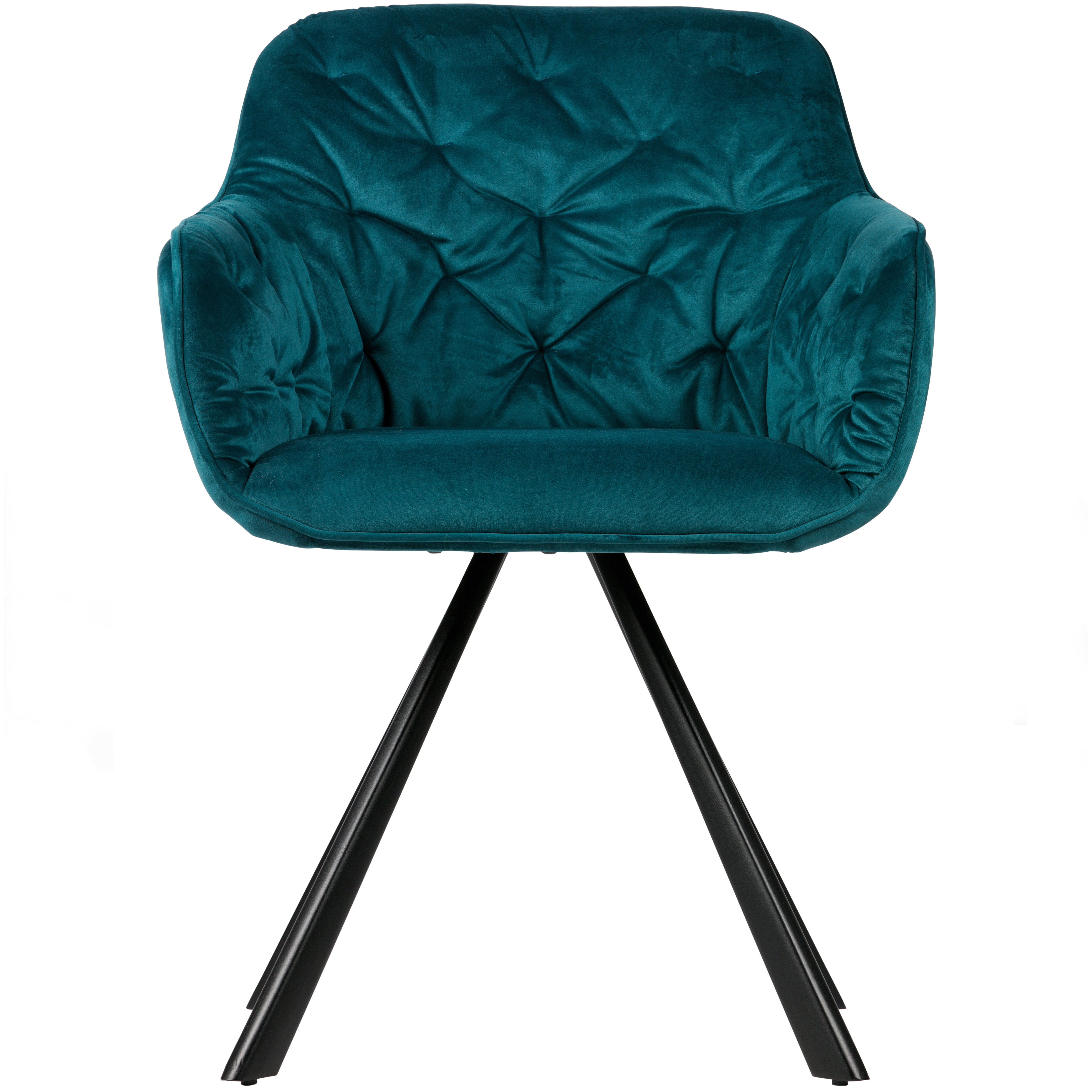 Fauteuil de table en velours bleu pÃ©trole