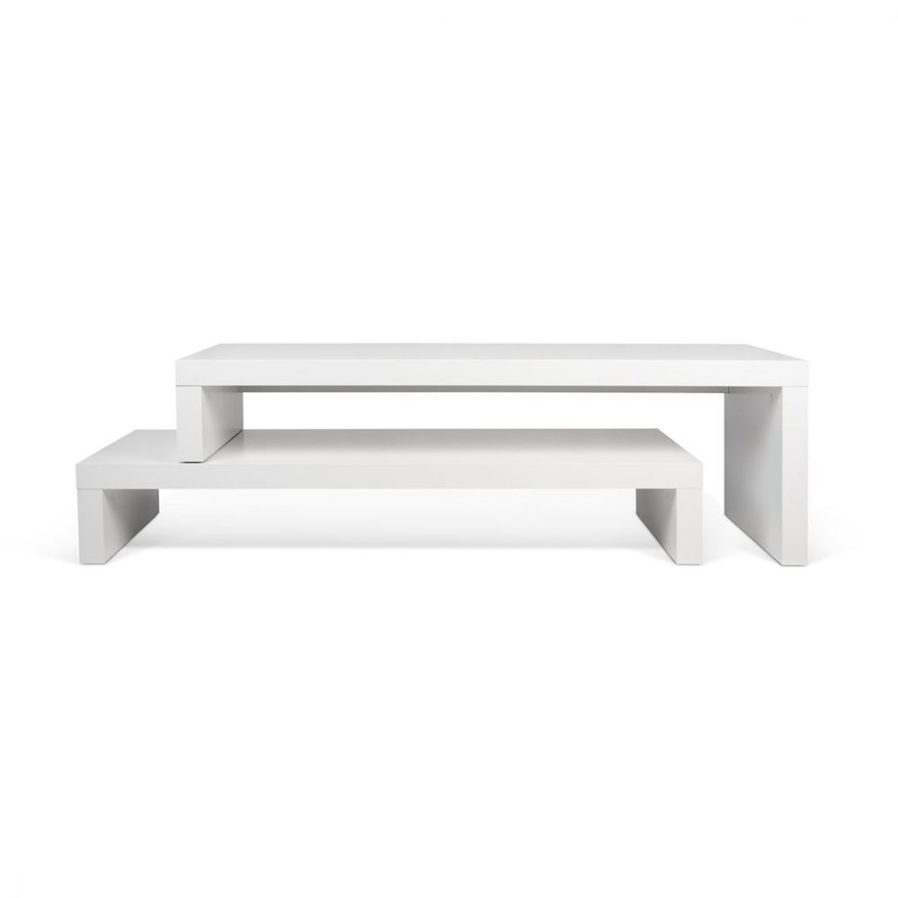Meuble TV effet bois Blanc et Chêne naturel