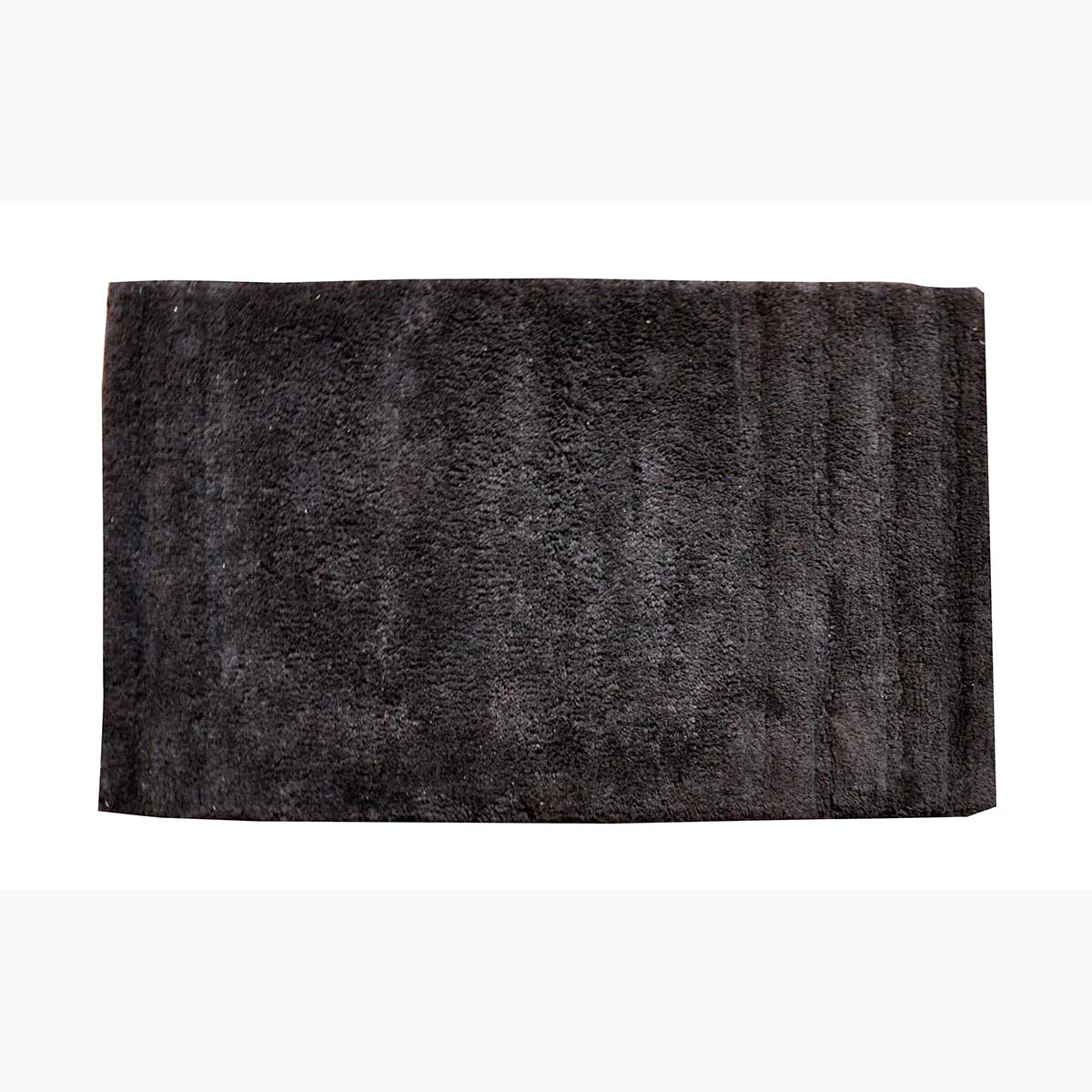Tapis de bain uni en coton coton noir 80x50