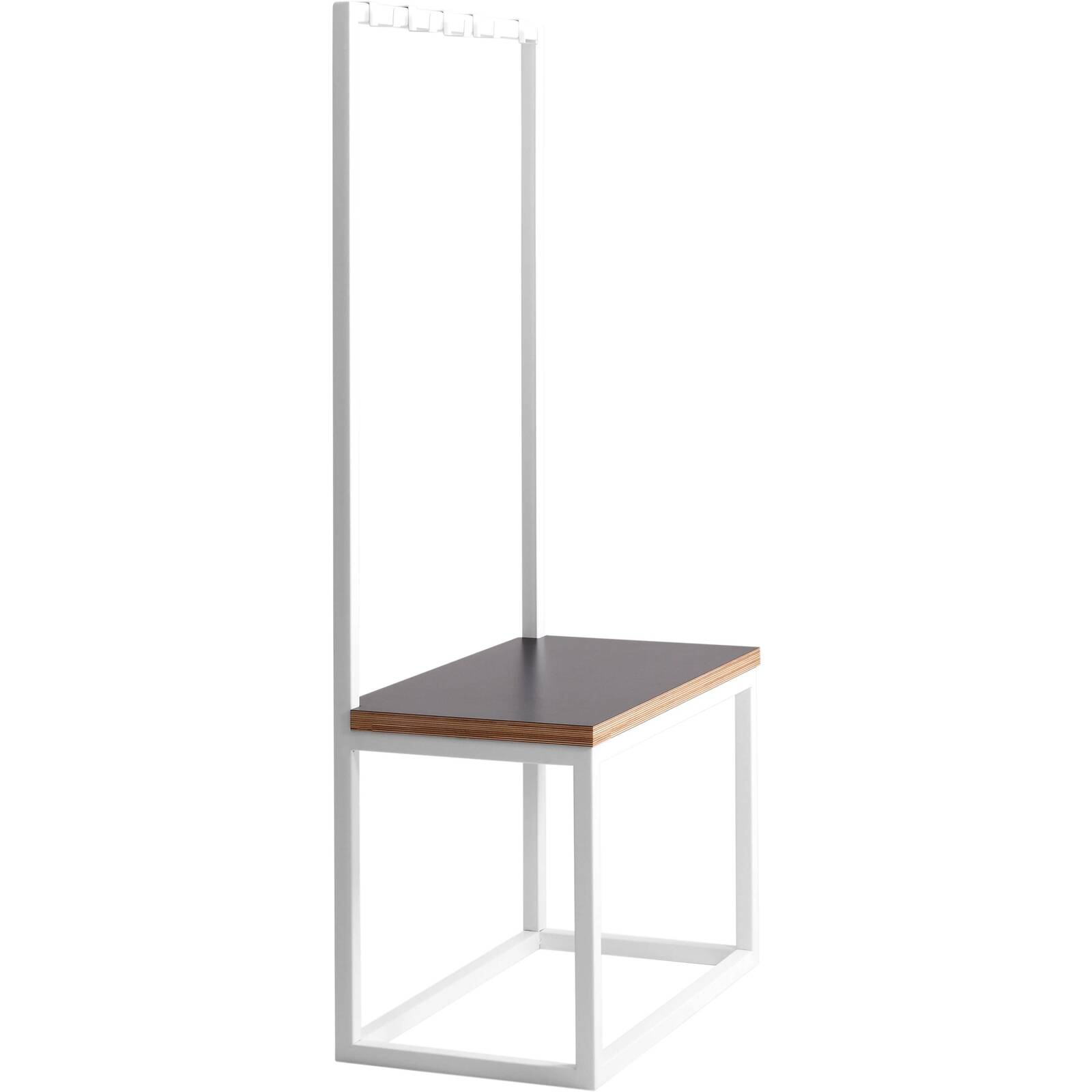 Banc métal blanc et assise noire l41cm Banc métal blanc et assise noire l41cm