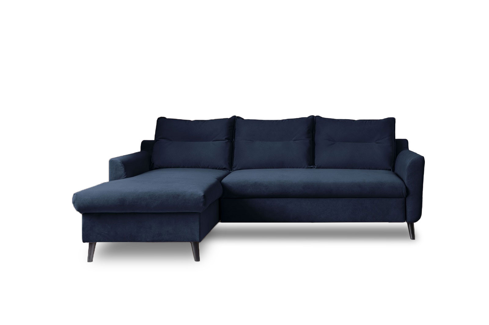 Canapé d'angle gauche convertible 4 places Tissu Bleu marine