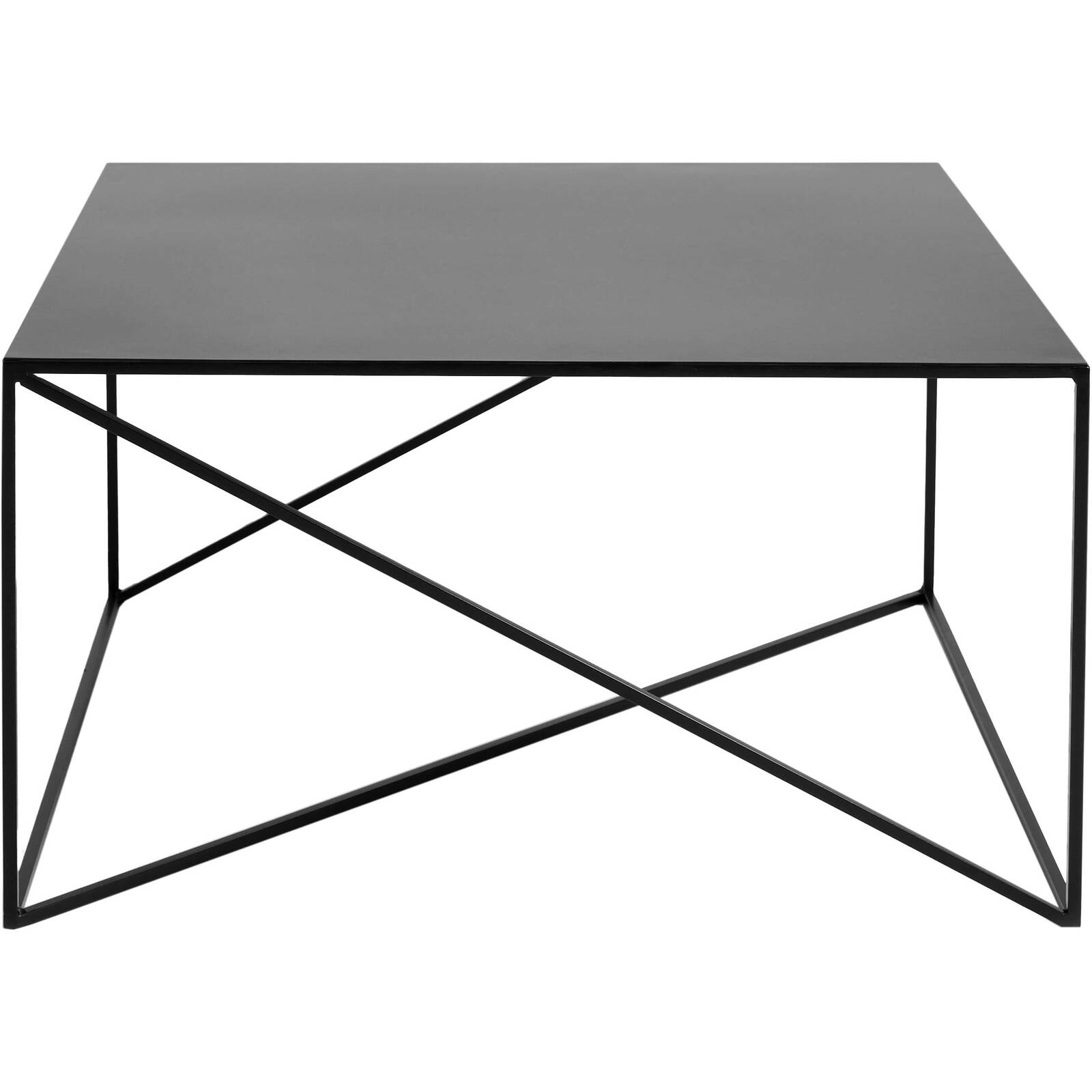 Table basse carré en métal noir l80cm