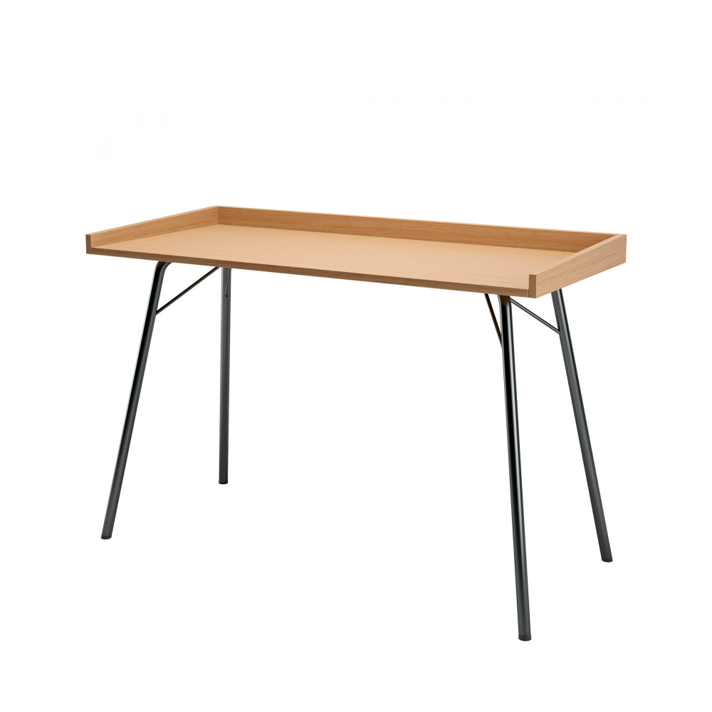 Bureau design métal et bois noir et chêne Bureau design métal et bois noir et chêne