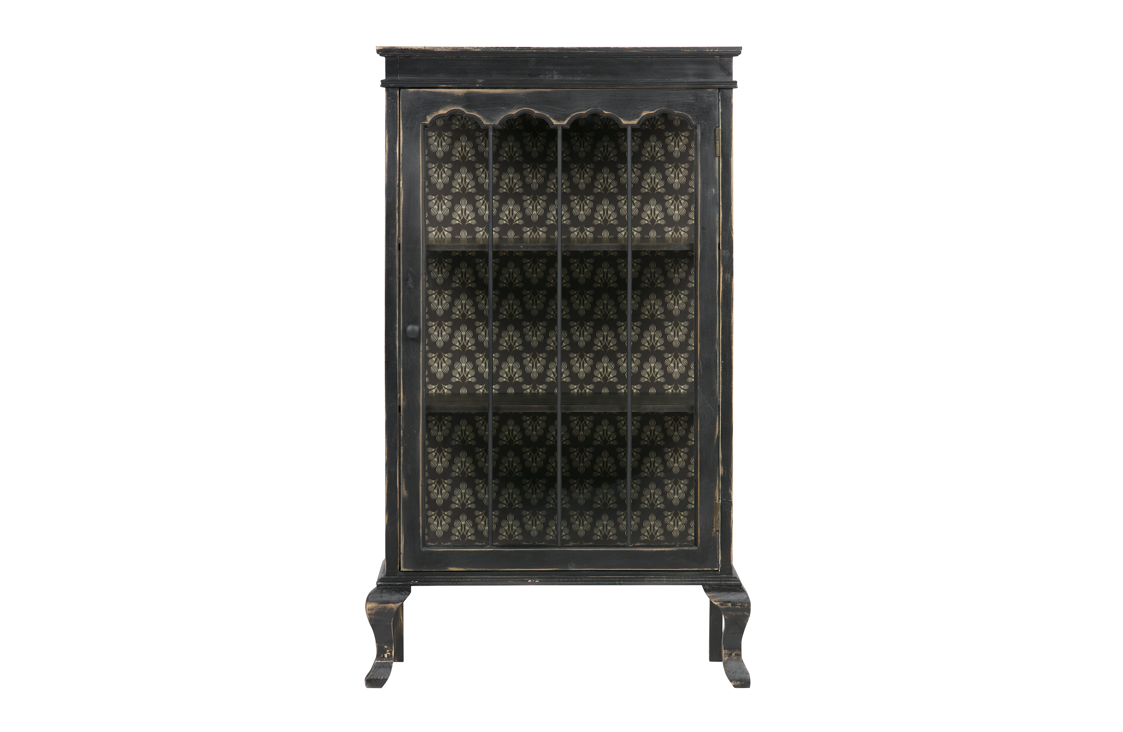 Petite vitrine en bois noir (photo) Petite vitrine en bois noir