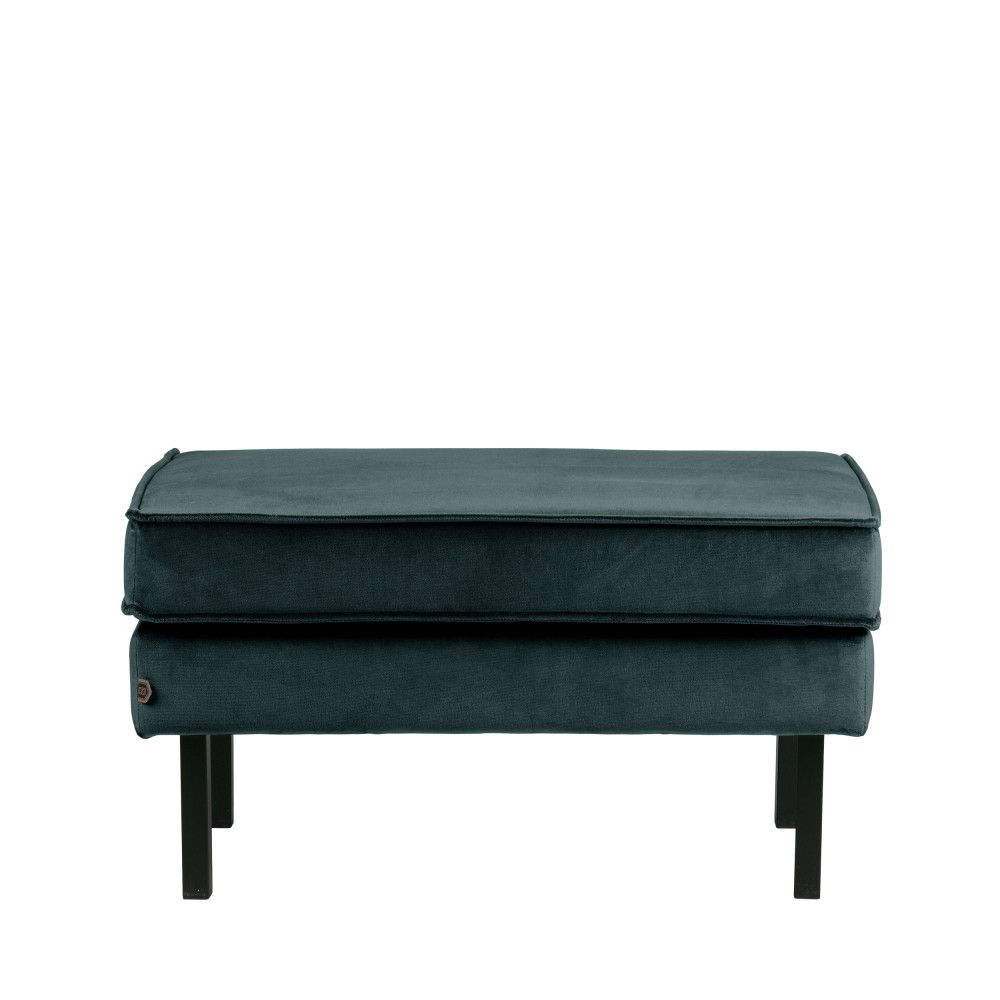 Repose-pieds en velours bleu canard