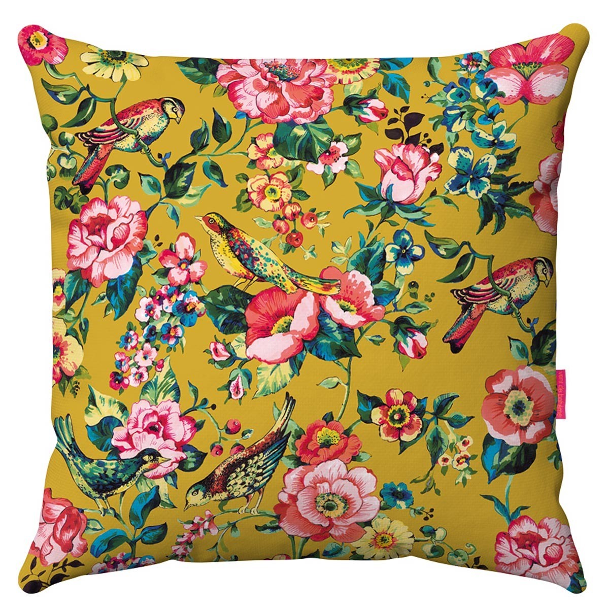 Housse de coussin extérieur fleuri jaune 60x60 Housse de coussin extérieur fleuri jaune 60x60