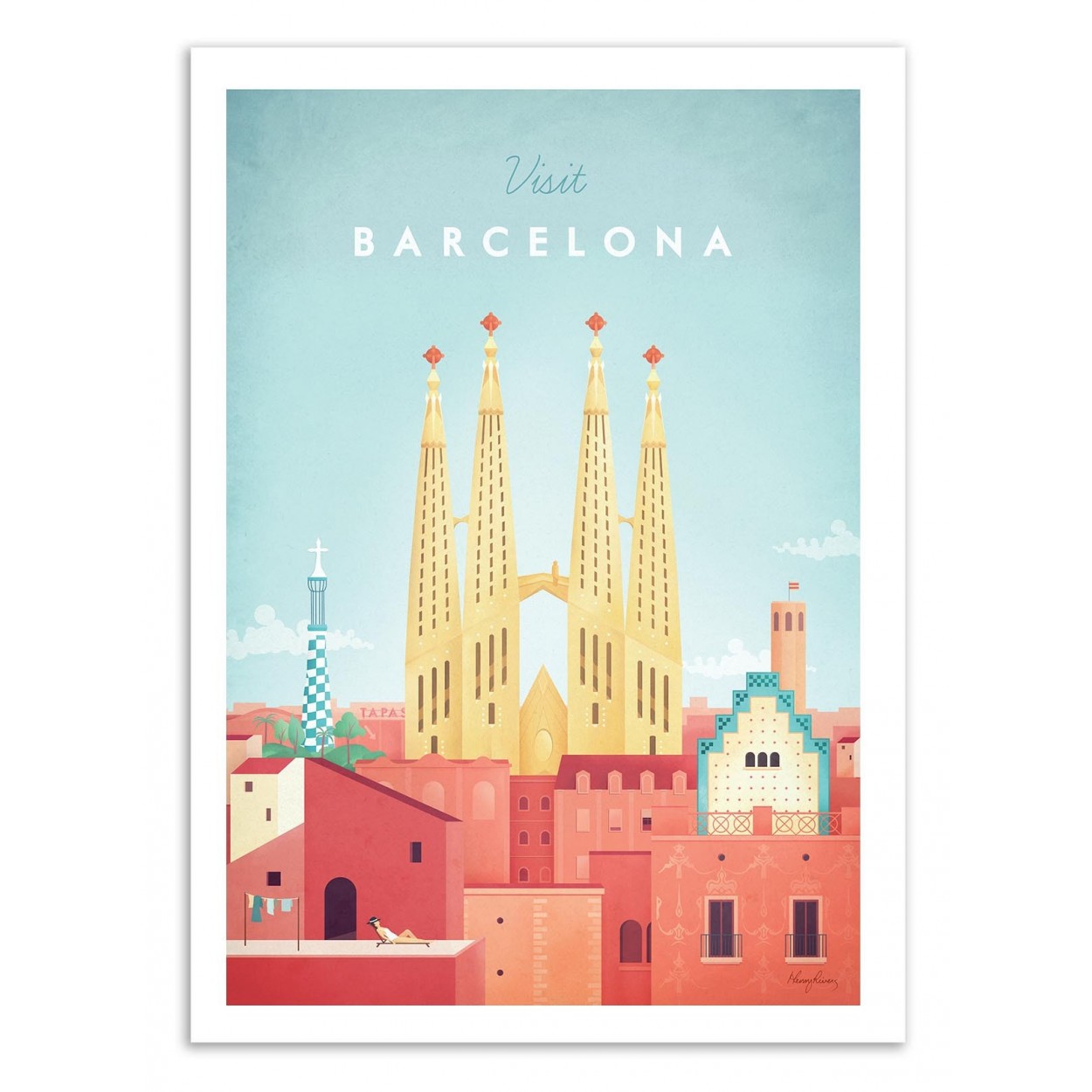 VISIT BARCELONA - Affiche d'art 50 x 70 cm (photo) VISIT BARCELONA - Affiche d'art 50 x 70 cm