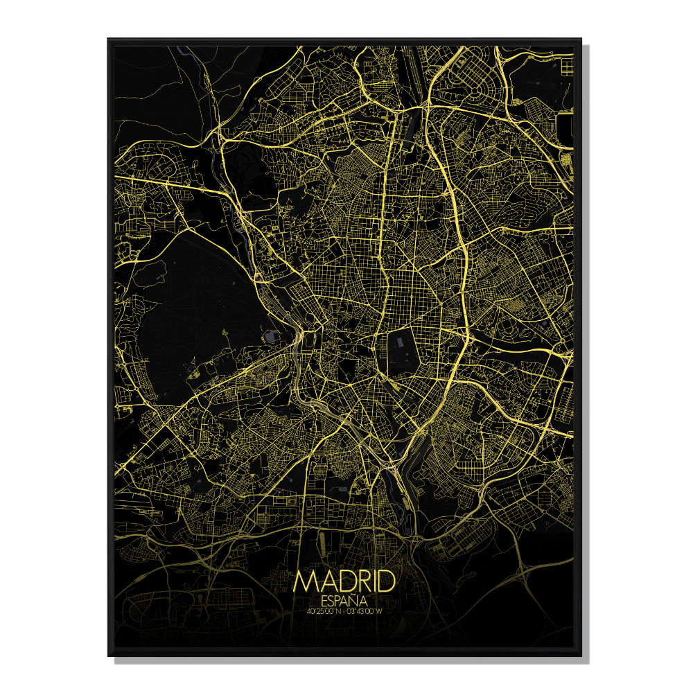 MADRID - Carte City Map Nuit 40x50cm MADRID - Carte City Map Nuit 40x50cm