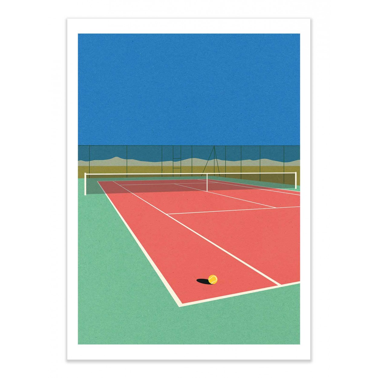 TENNIS COURT IN THE DESERT - Affiche d'art 50 x 70 cm TENNIS COURT IN THE DESERT - Affiche d'art 50 x 70 cm