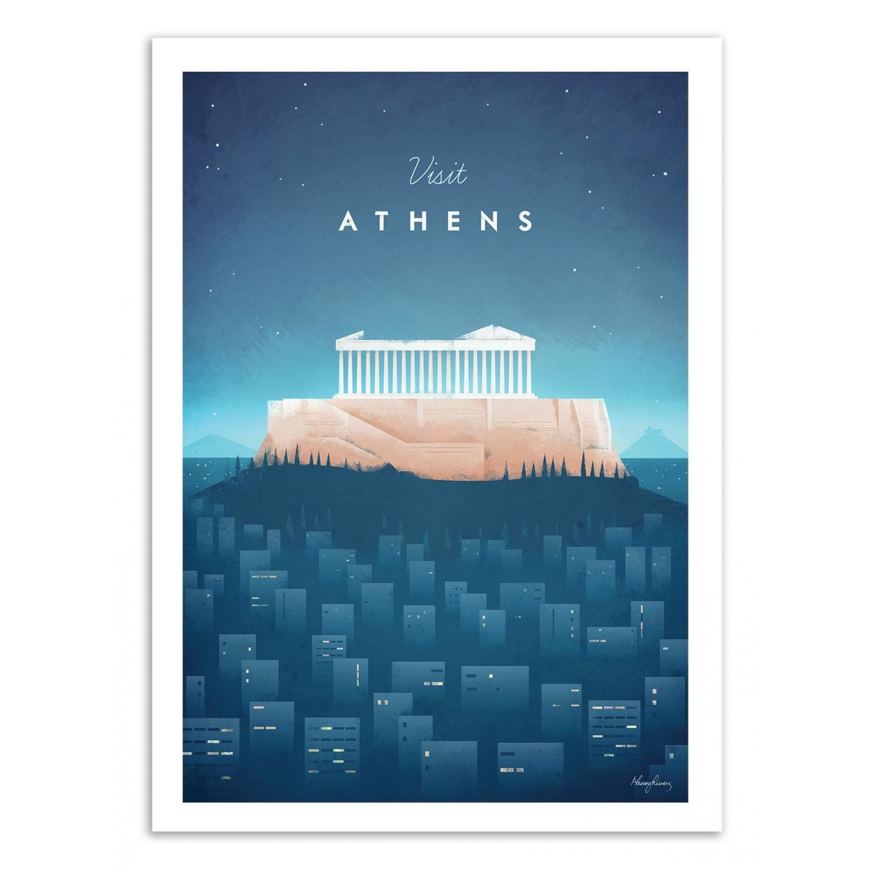 VISIT ATHENS - Affiche d'art 50 x 70 cm (photo) VISIT ATHENS - Affiche d'art 50 x 70 cm