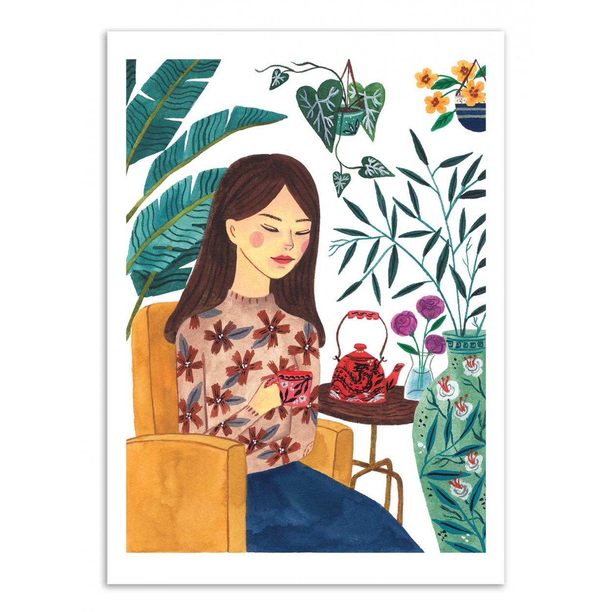 TEA TIME LADY - Affiche d'art 50 x 70 cm TEA TIME LADY - Affiche d'art 50 x 70 cm