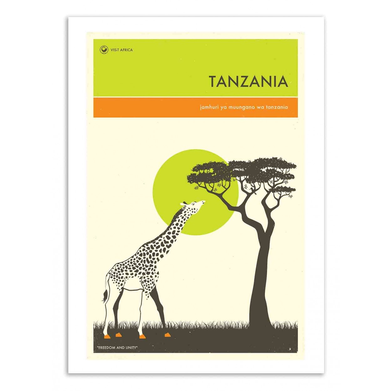 TANZANIA TRAVEL POSTER - Affiche d'art 50 x 70 cm TANZANIA TRAVEL POSTER - Affiche d'art 50 x 70 cm