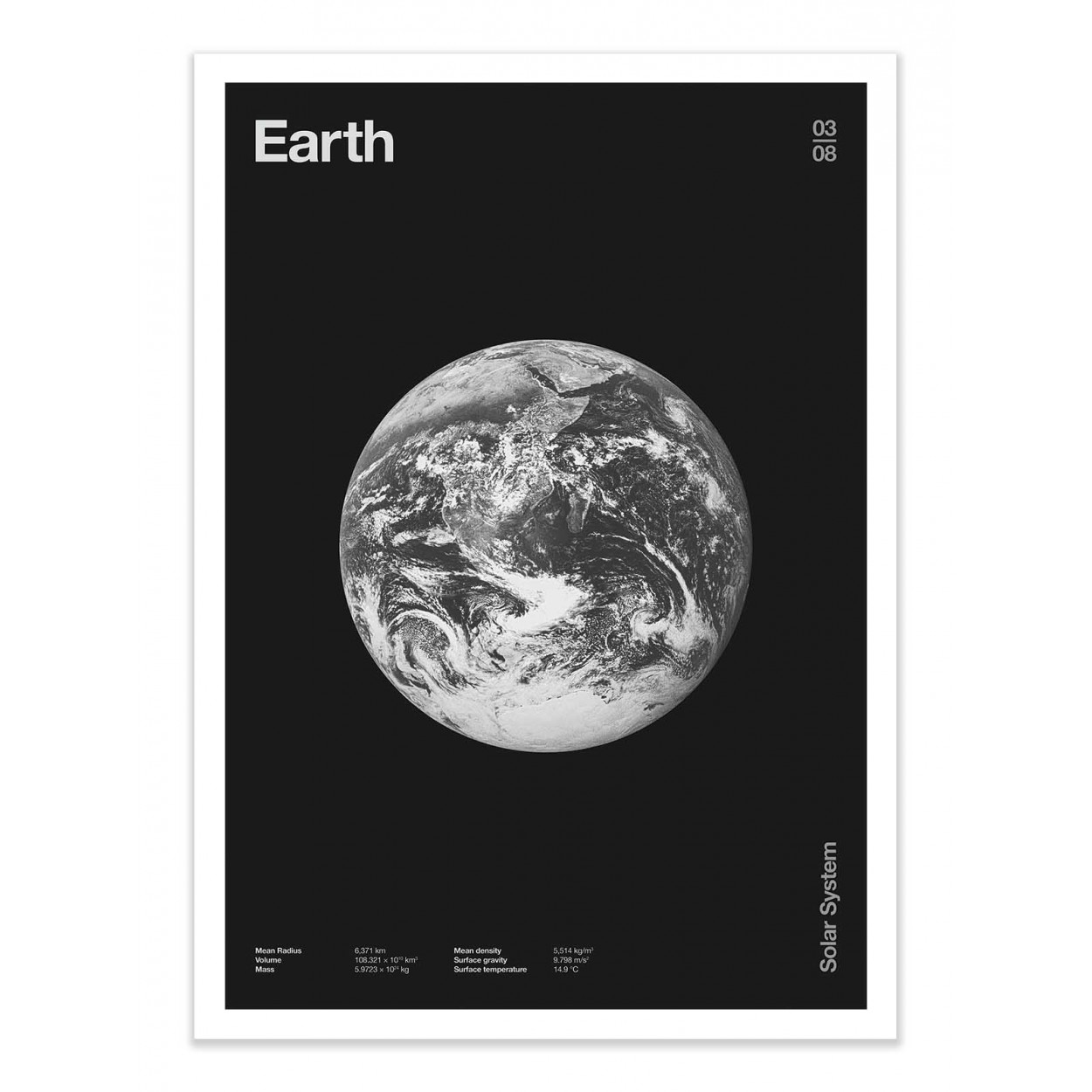 EARTH -  Affiche d'art 50 x 70 cm