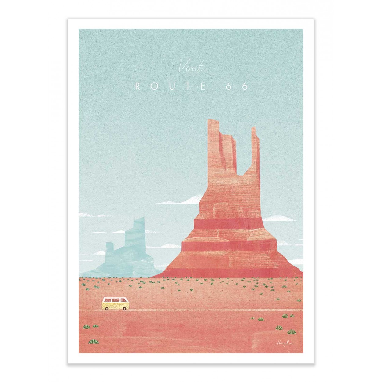 VISIT ROUTE 66 - Affiche d'art 50 x 70 cm