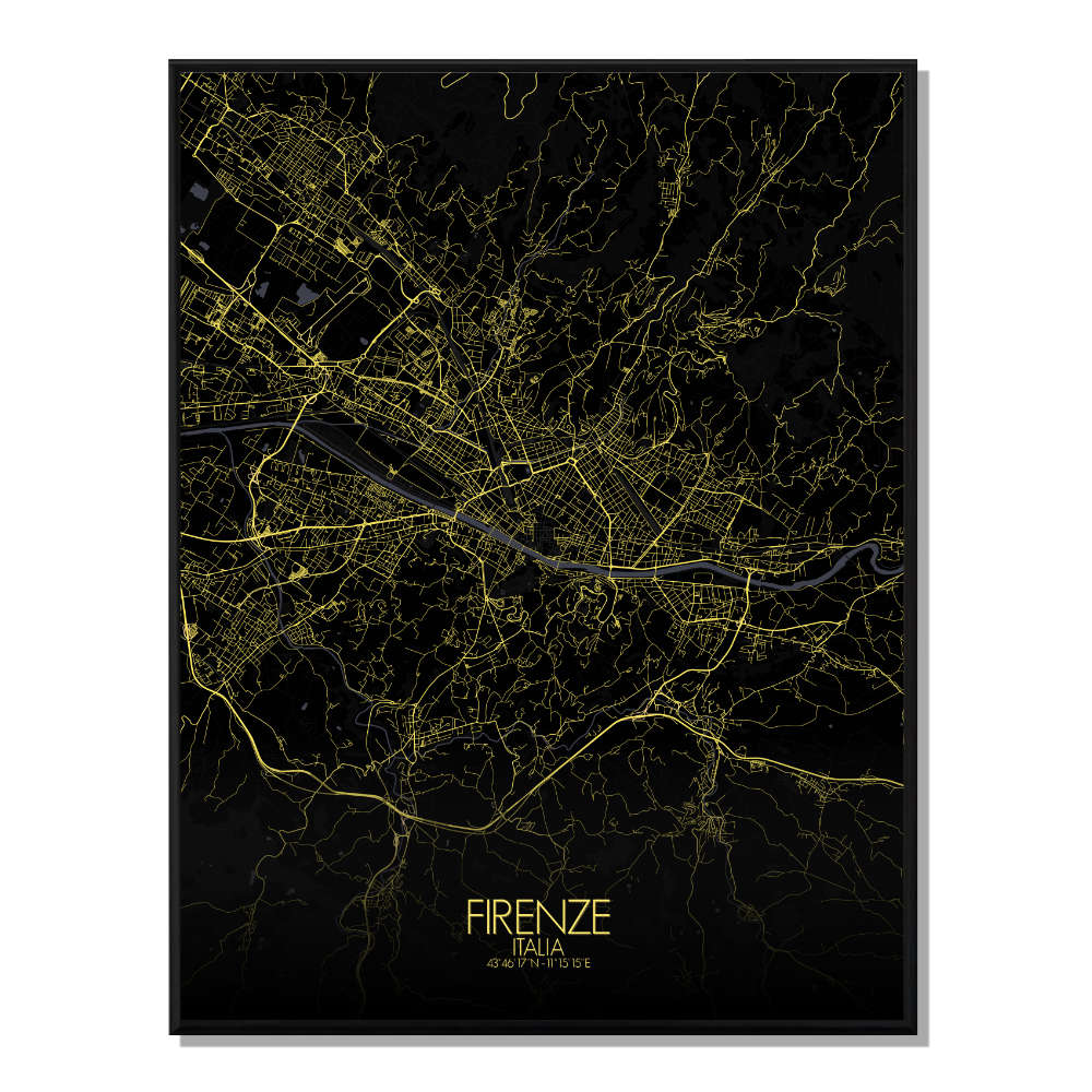 FLORENCE - Carte City Map Nuit 40x50cm